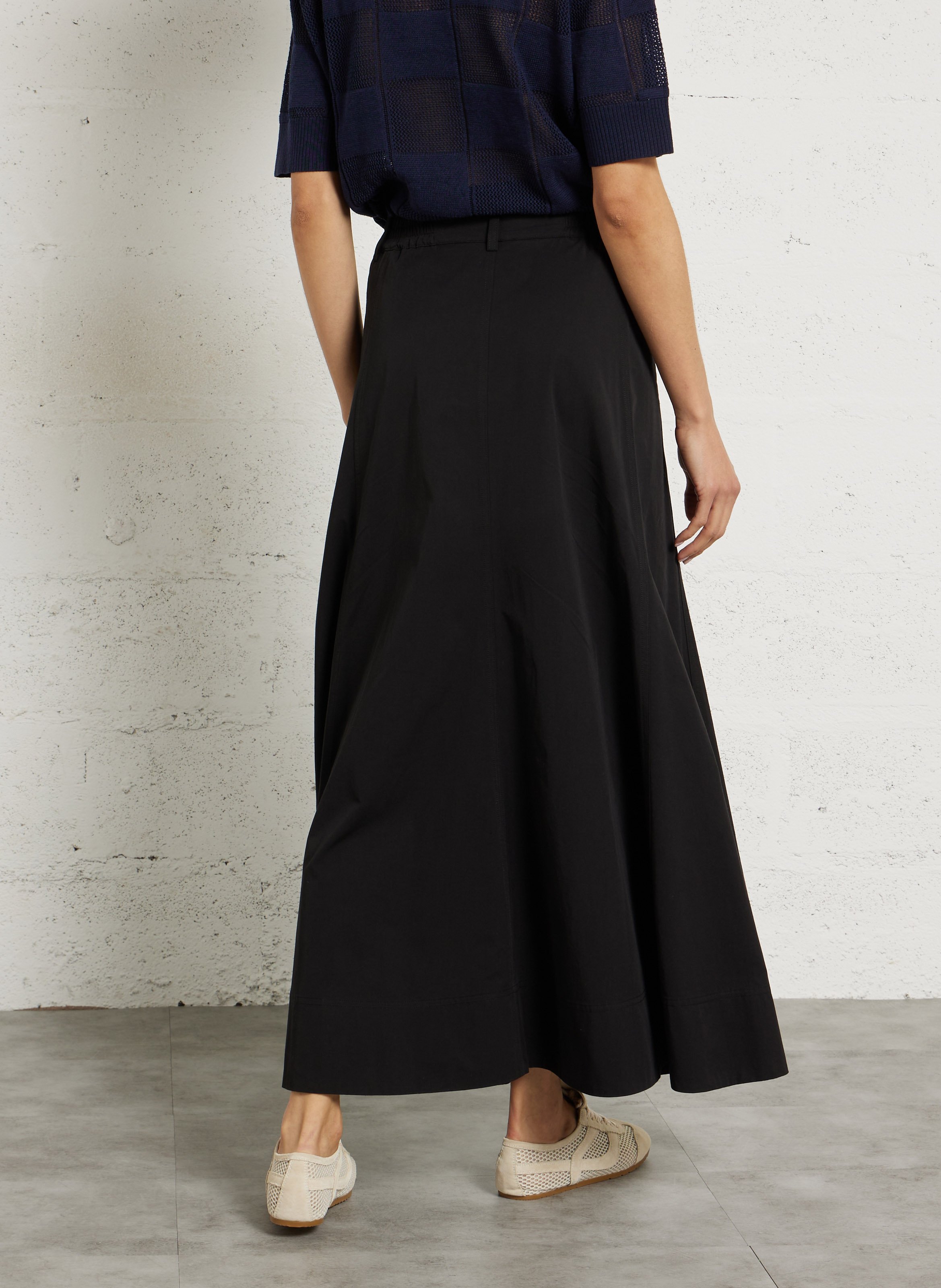 Langer Rock aus Baumwoll-Mix RUE DE TOKYO Schwarz