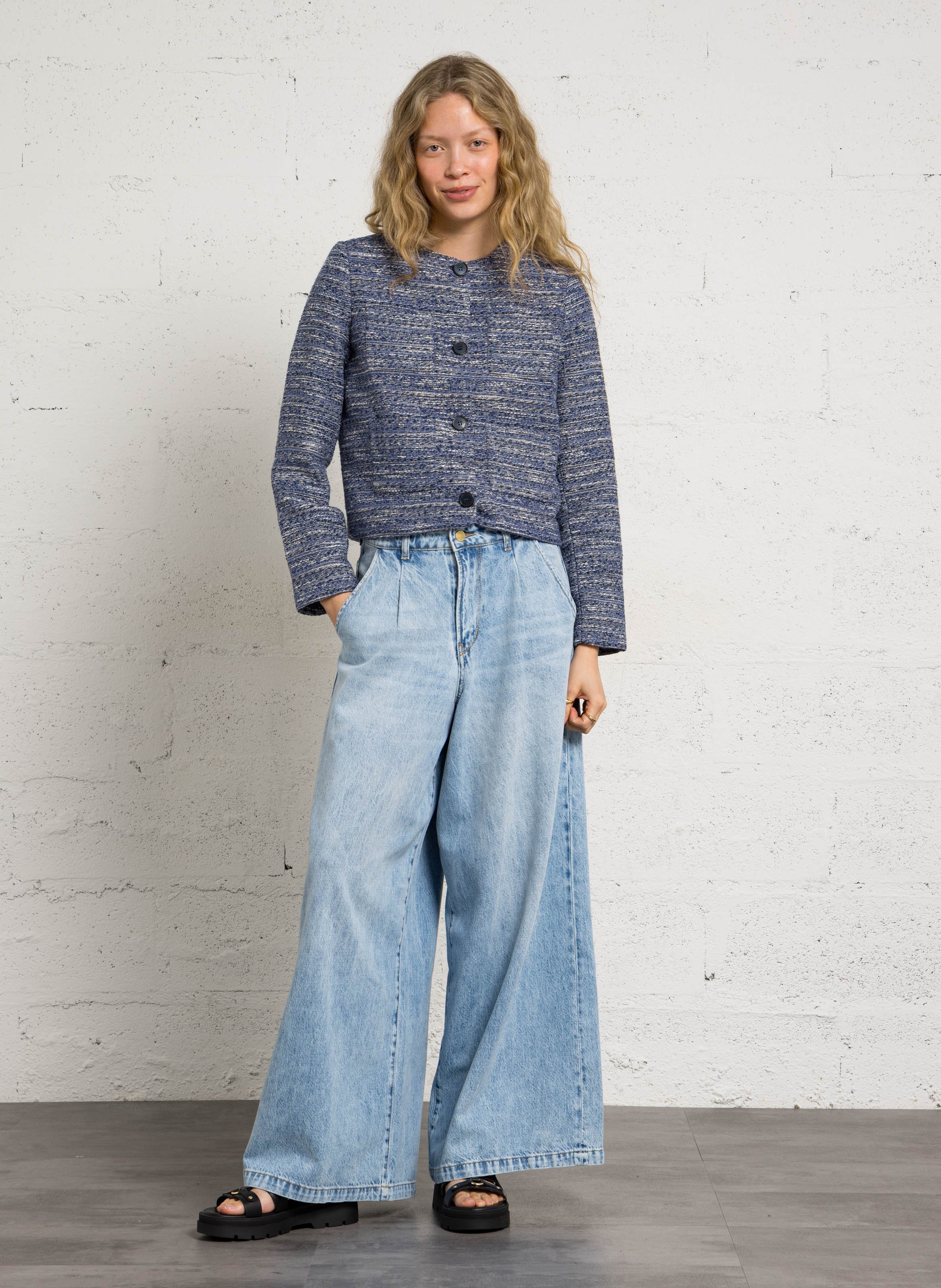 Kurze Tweedweste mit Knöpfen SUD EXPRESS Blau