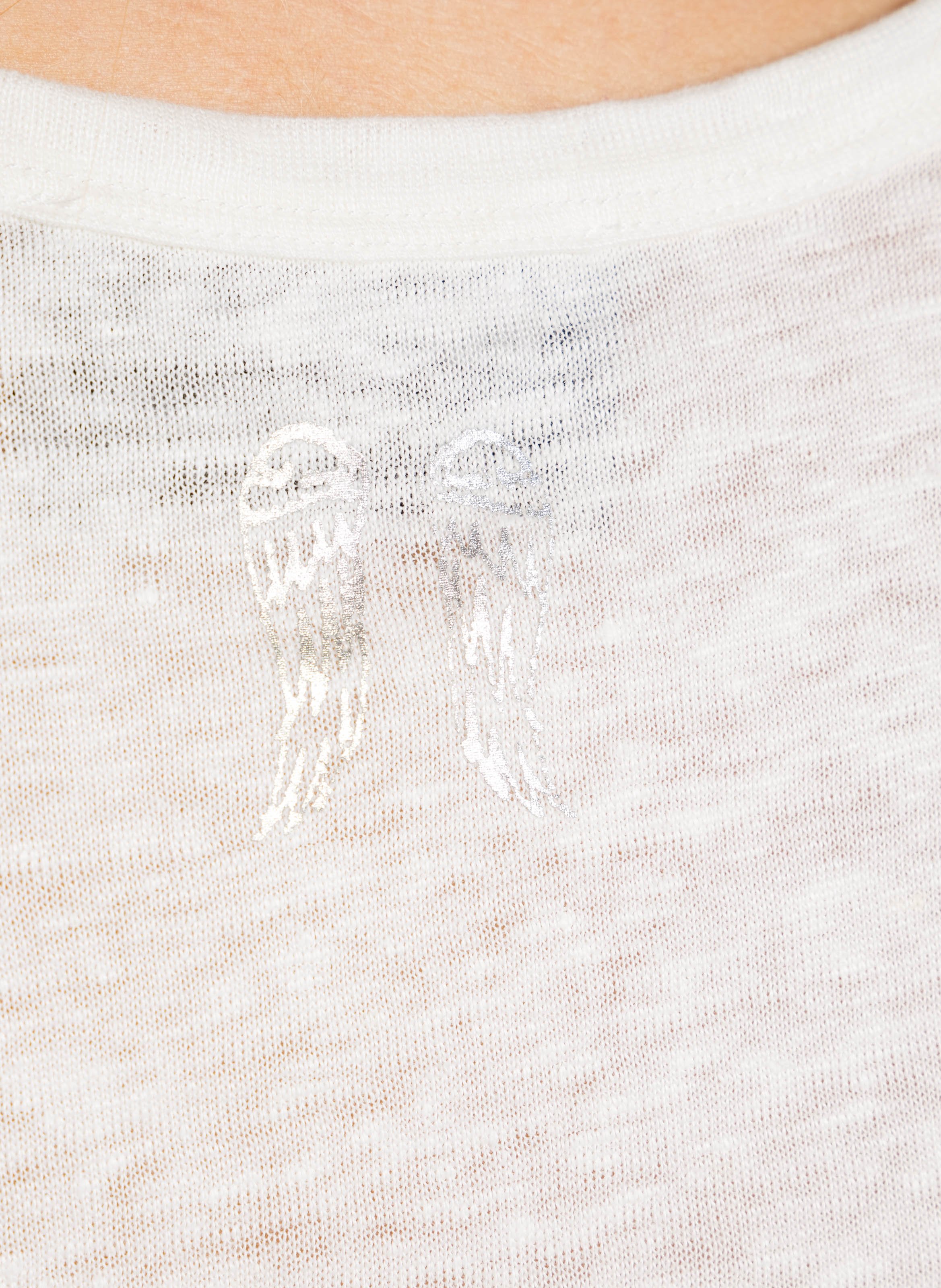 Débardeur droit col rond en lin  BERENICE Blanc