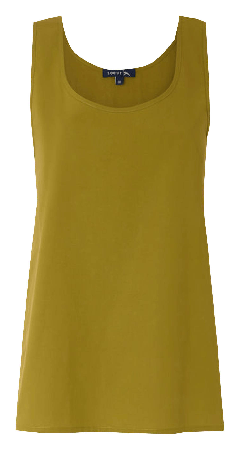 Vestido midi de algodón orgánico cuello redondo SOEUR Verde