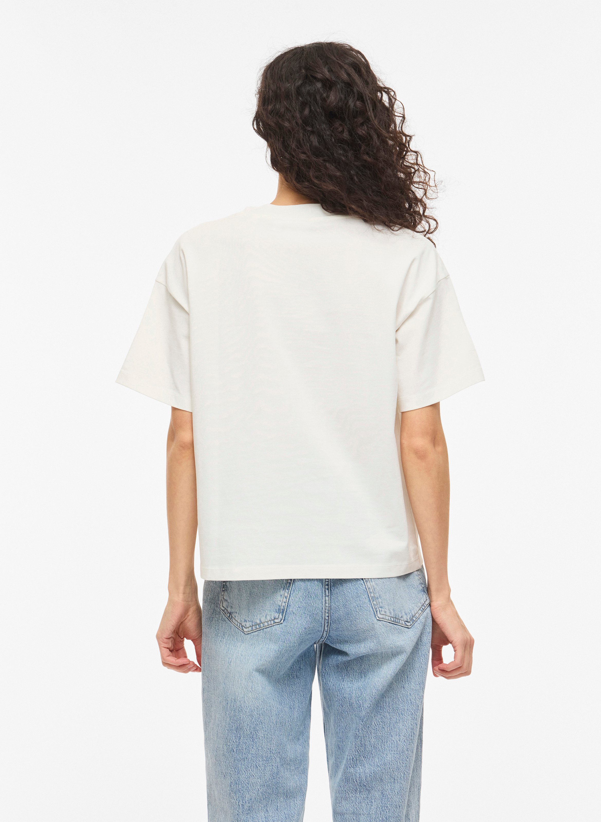 Tee-shirt ample uni avec broderie VILA Blanc