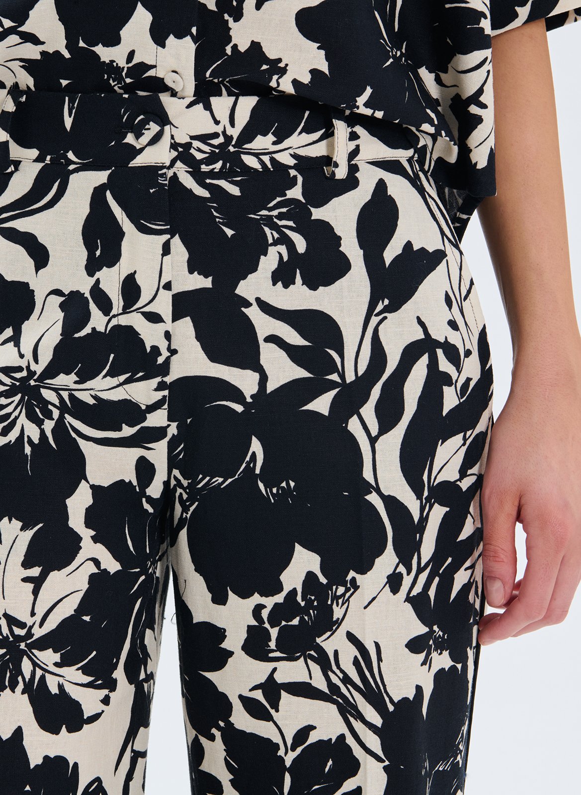 Pantalon large en lin mélangé ZAPA Blanc