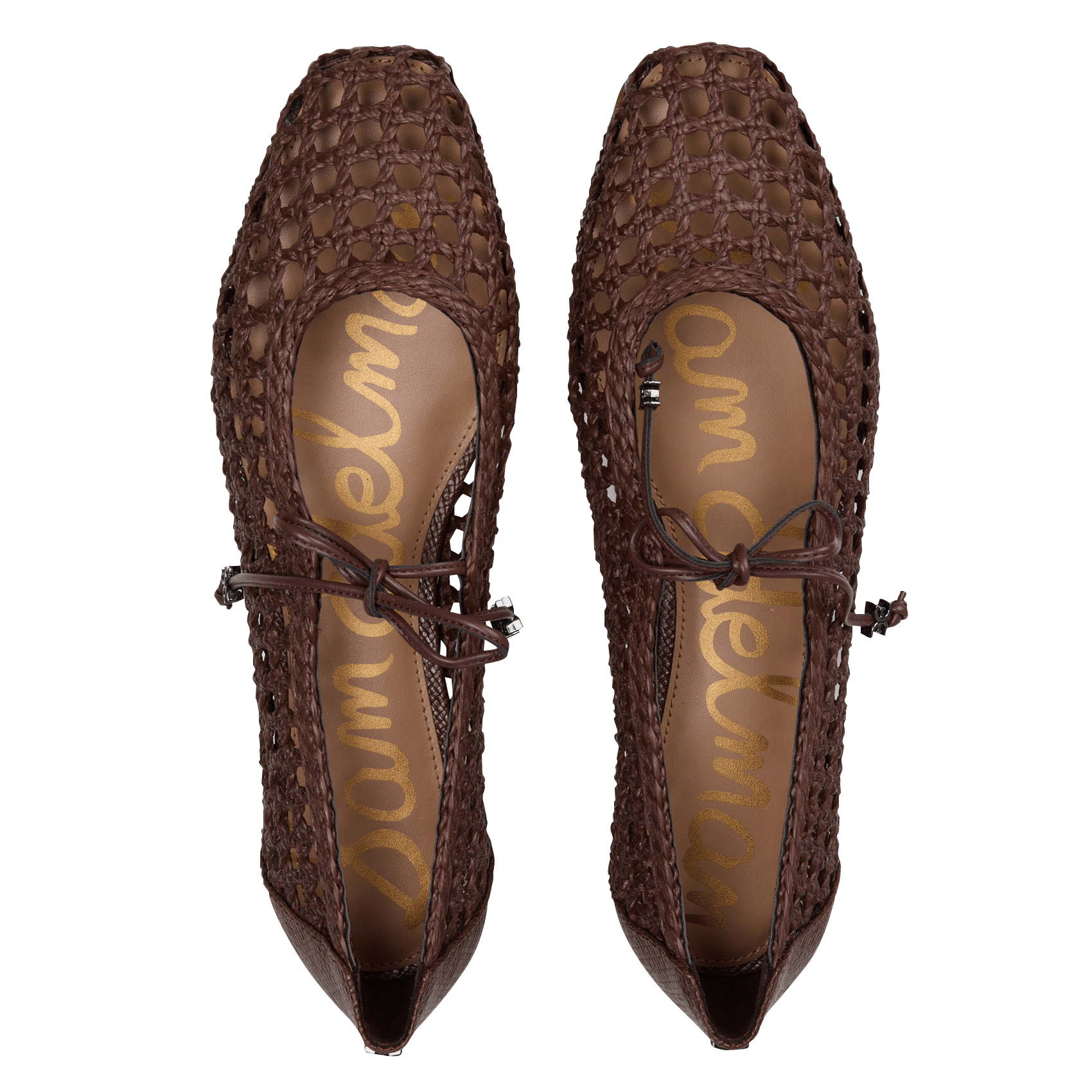 Ballerines en filet ajouré en raphia SAM EDELMAN Marron