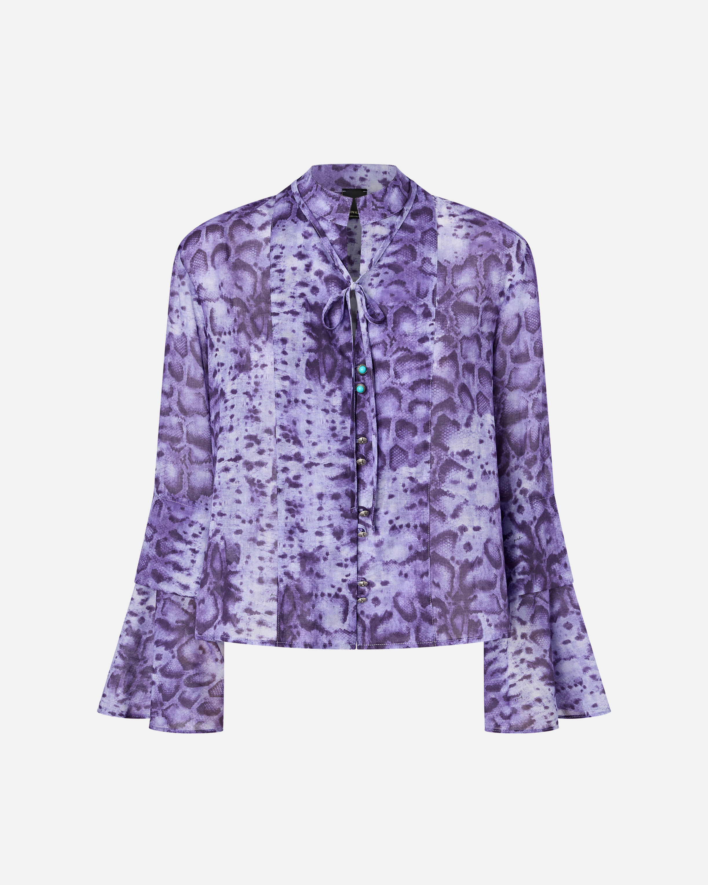 Blouse à imprimé serpent et boutons bijou PINKO Violet