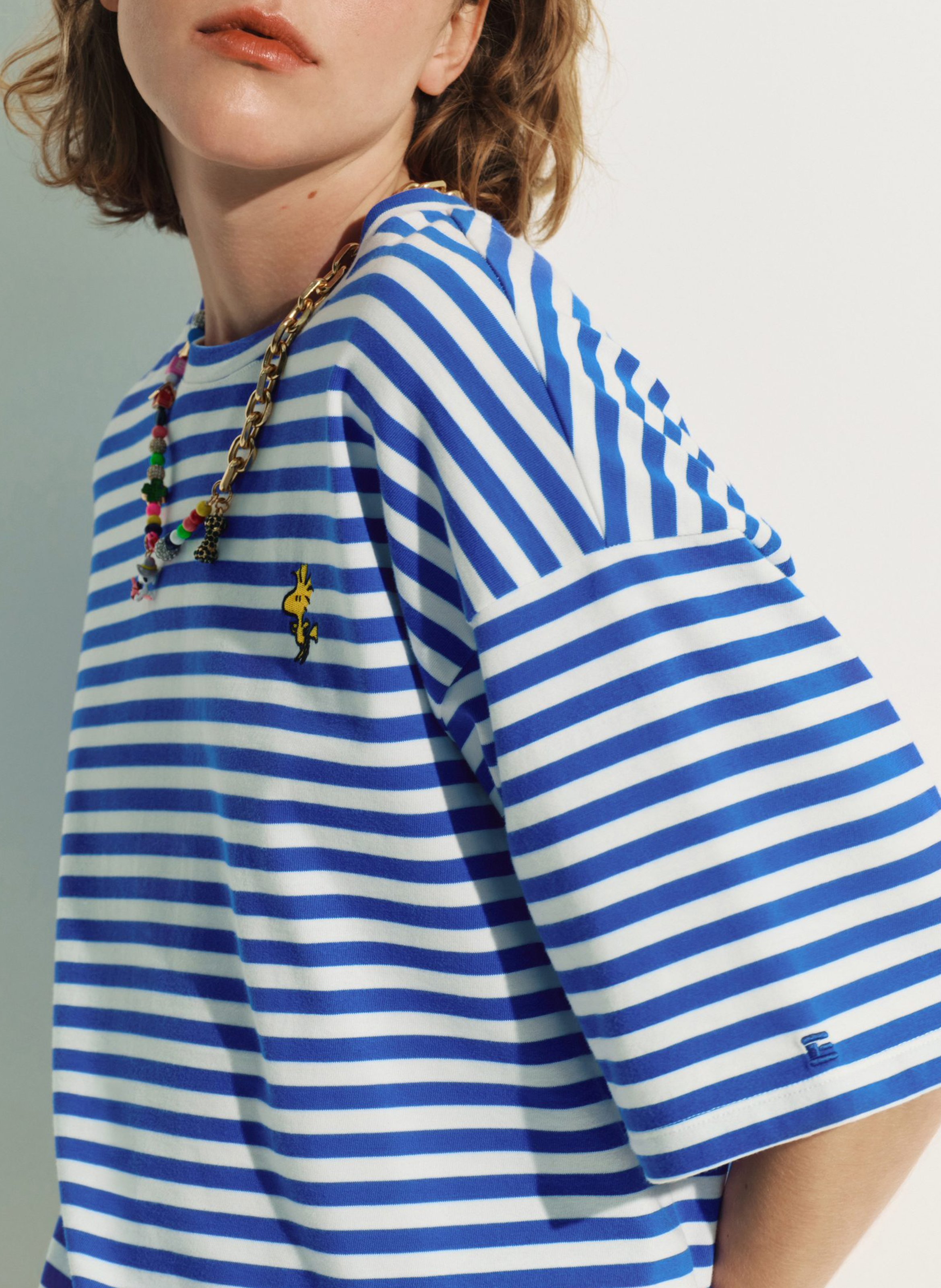 Round-neck striped T-shirt ESSENTIEL ANTWERP Blue
