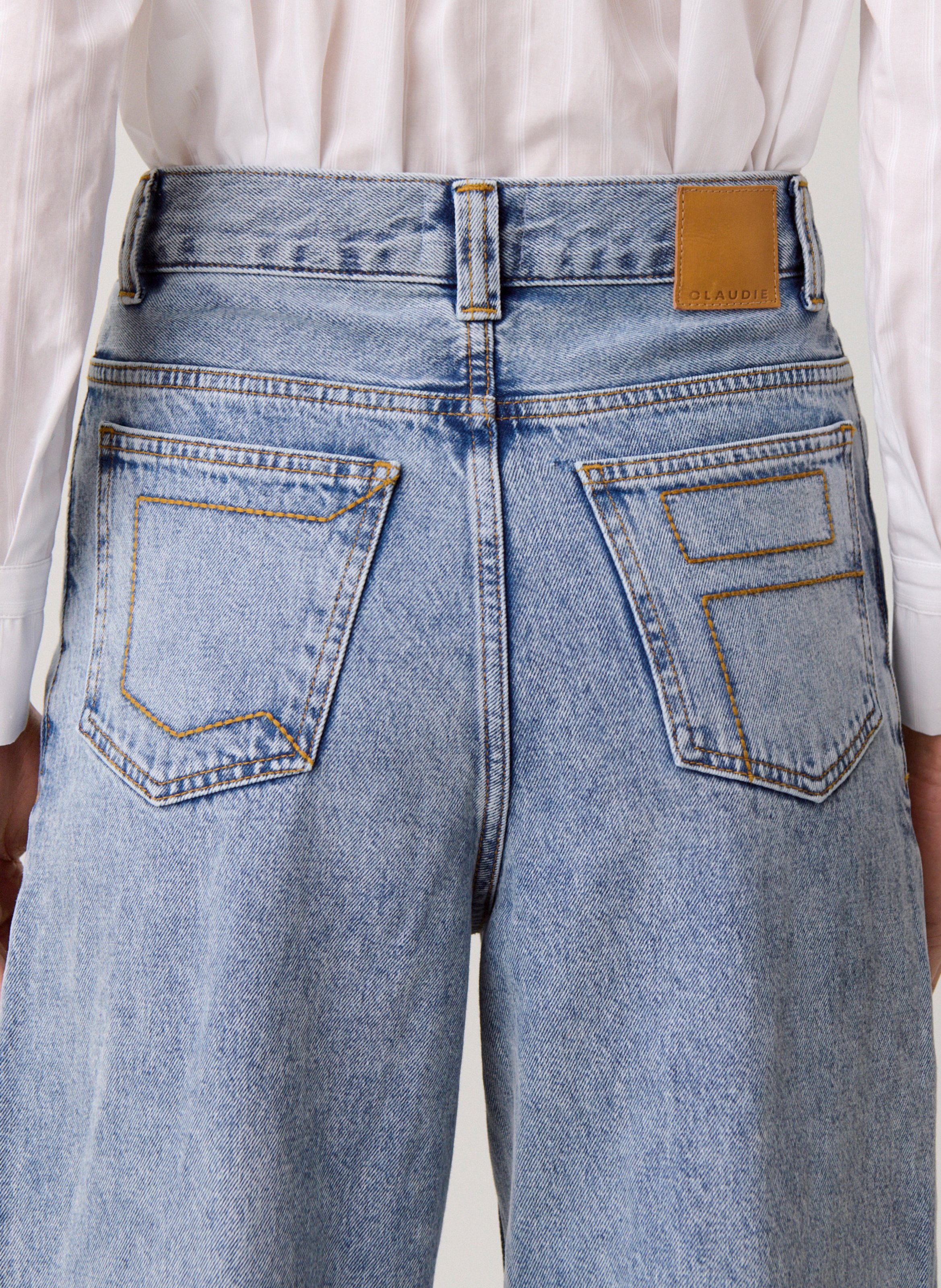 Jean droit en coton CLAUDIE PIERLOT Bleu