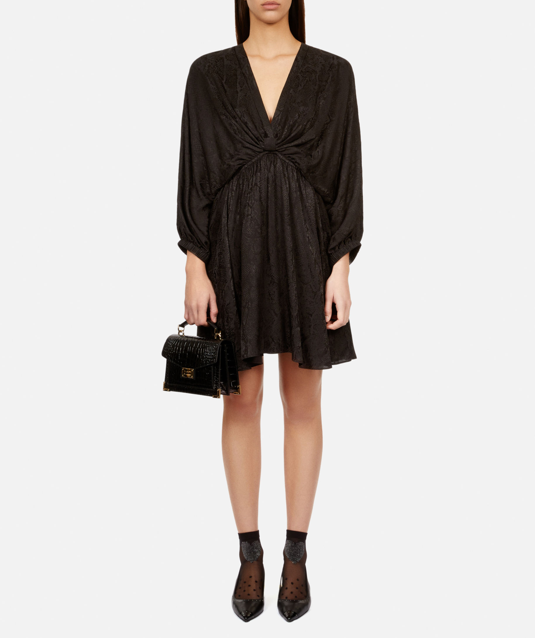 Robe courte noire jacquard python THE KOOPLES Noir