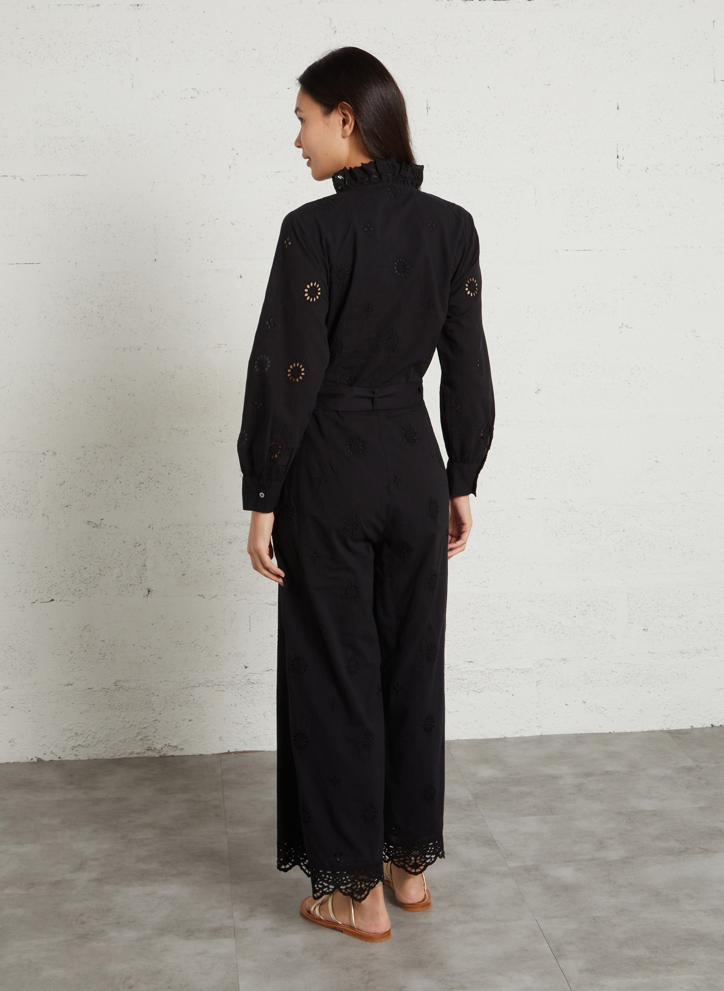 Overall met ronde hals van biologisch katoen LOUISE MISHA Zwart