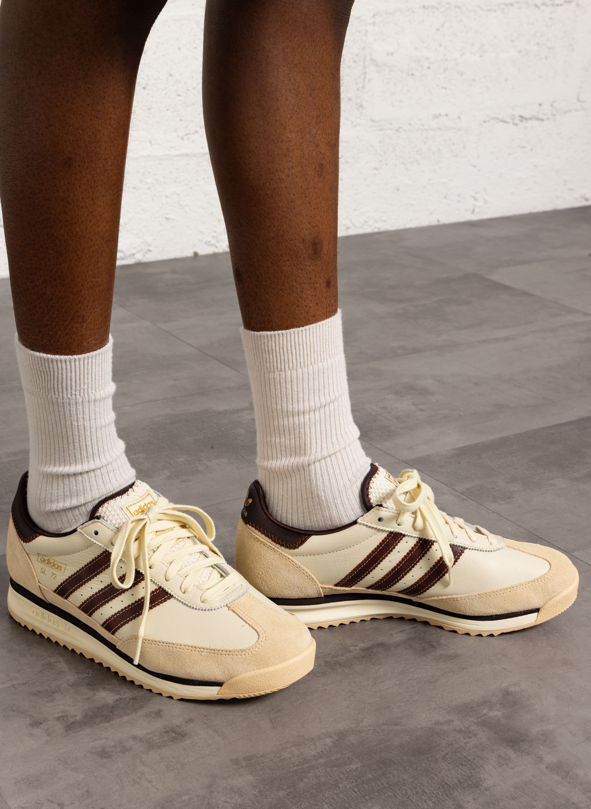 Baskets basses en cuir ADIDAS Blanc