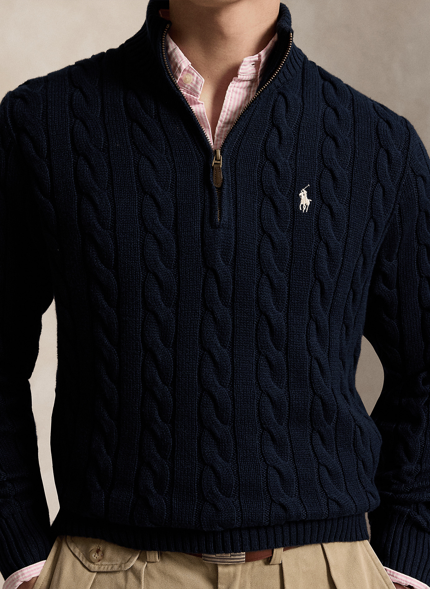 Zopfpullover aus Baumwolle POLO RALPH LAUREN Blau