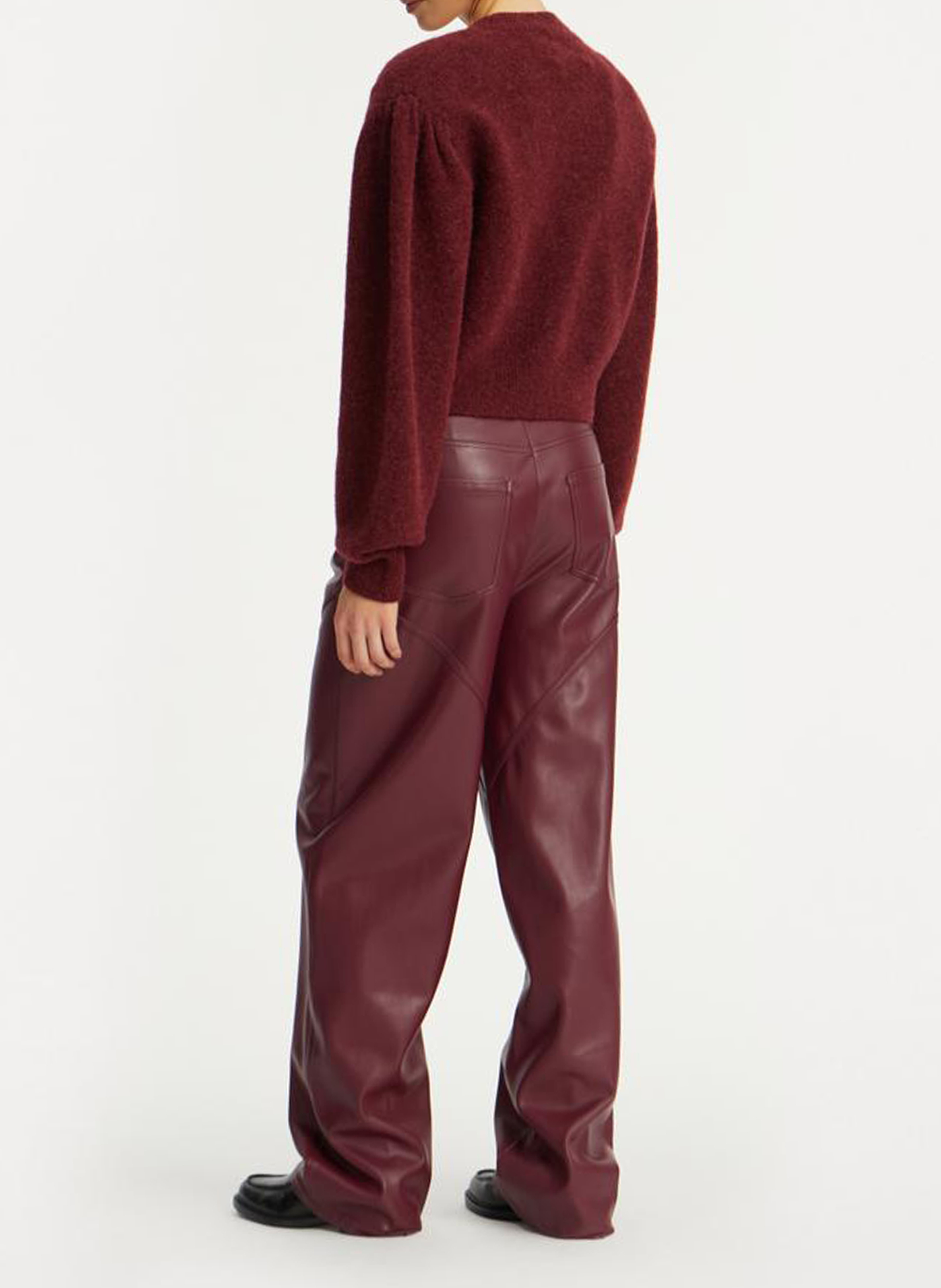 Leather-look straight-leg pants ROTATE Brown