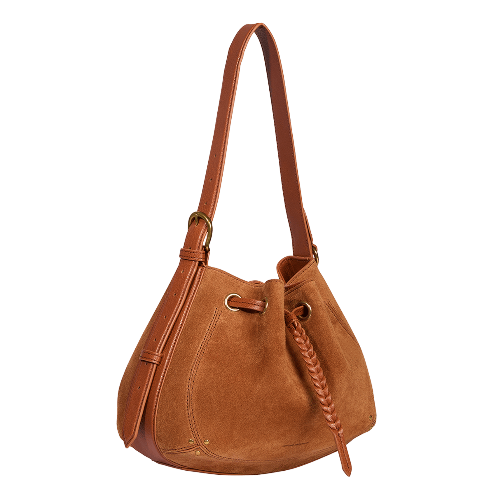 Strukturierte Ledereimer-Tasche JEROME DREYFUSS Braun