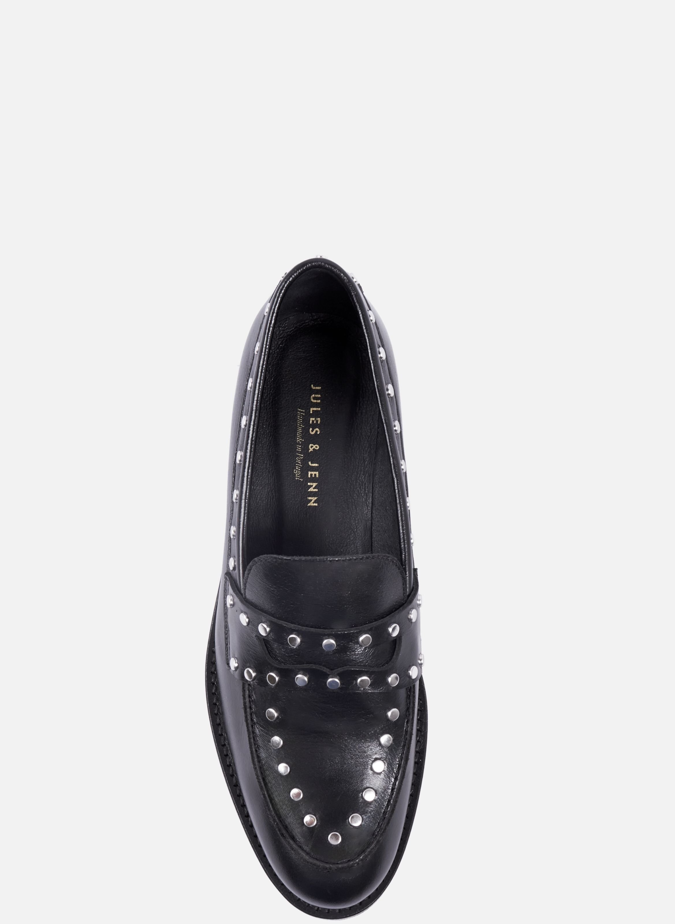 Mocassins cuir clouté JULES & JENN Noir