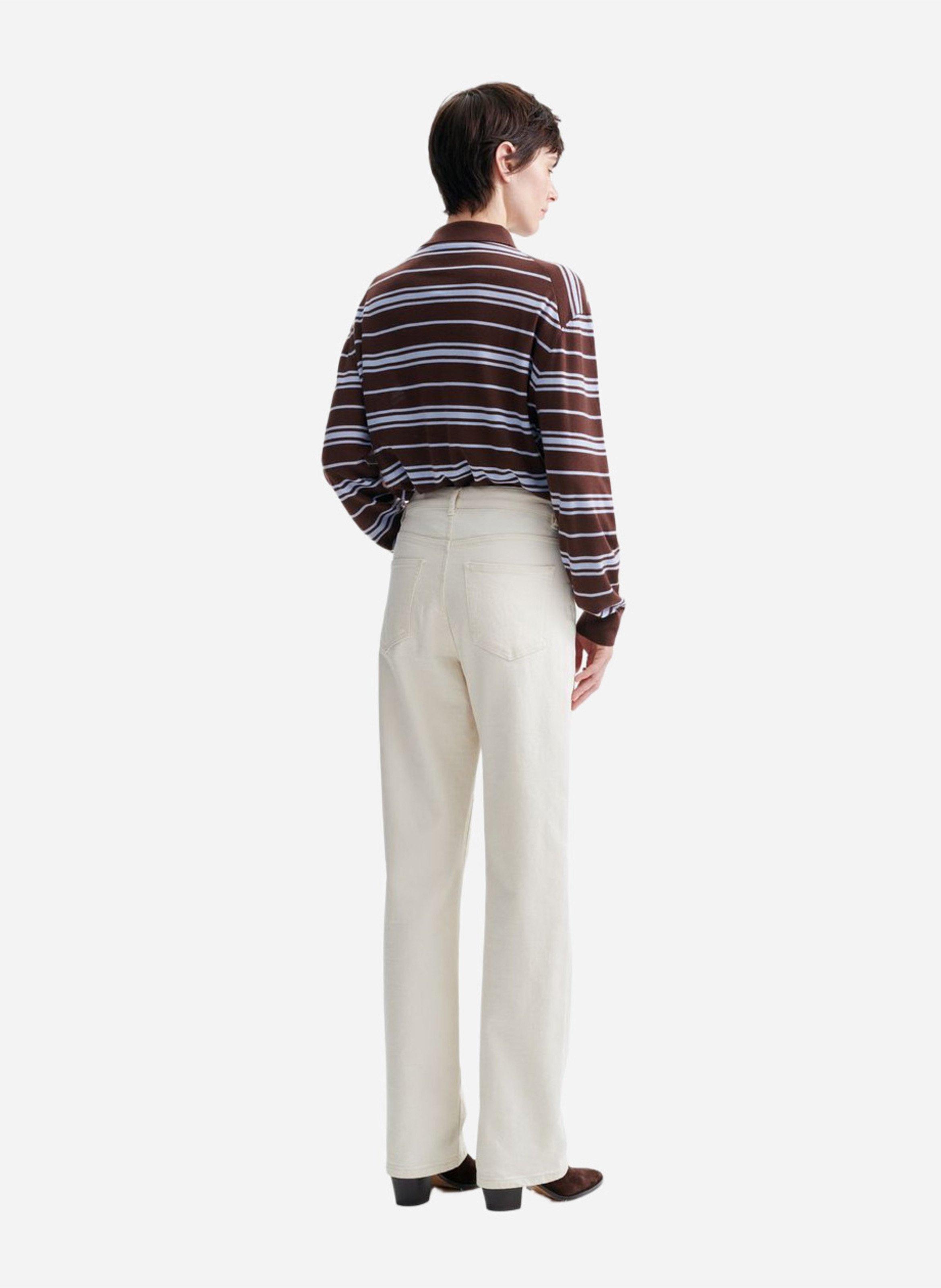 Pantalón recto de algodón VANESSA BRUNO Beige