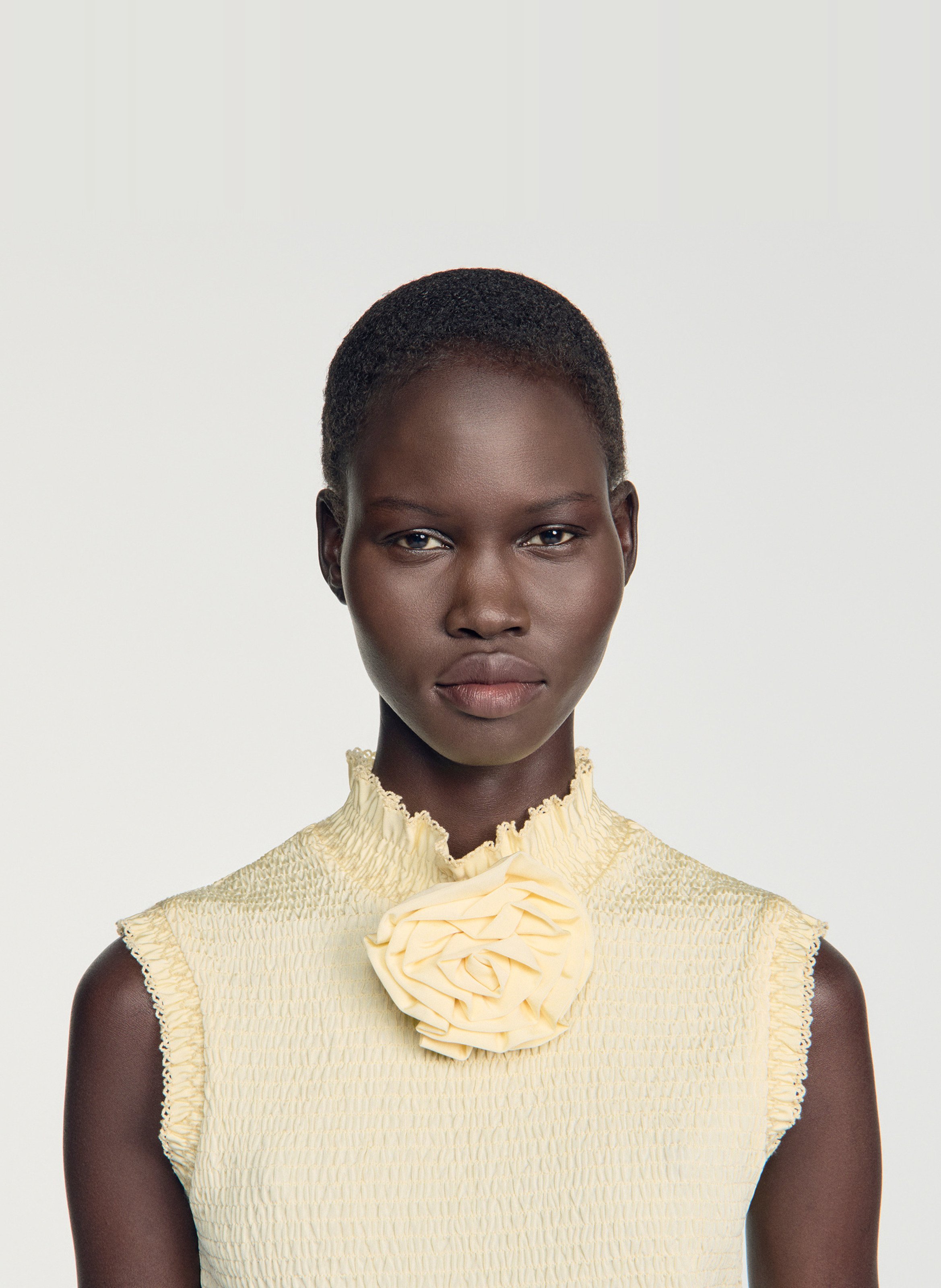 Top moulant froissé SANDRO Beige
