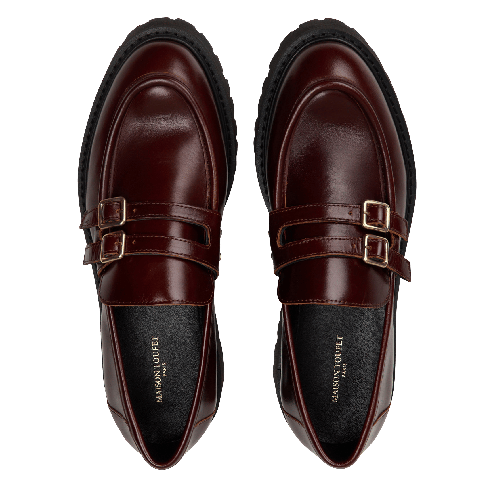 Mocassins à boucles en cuir de vachette MAISON TOUFET Marron