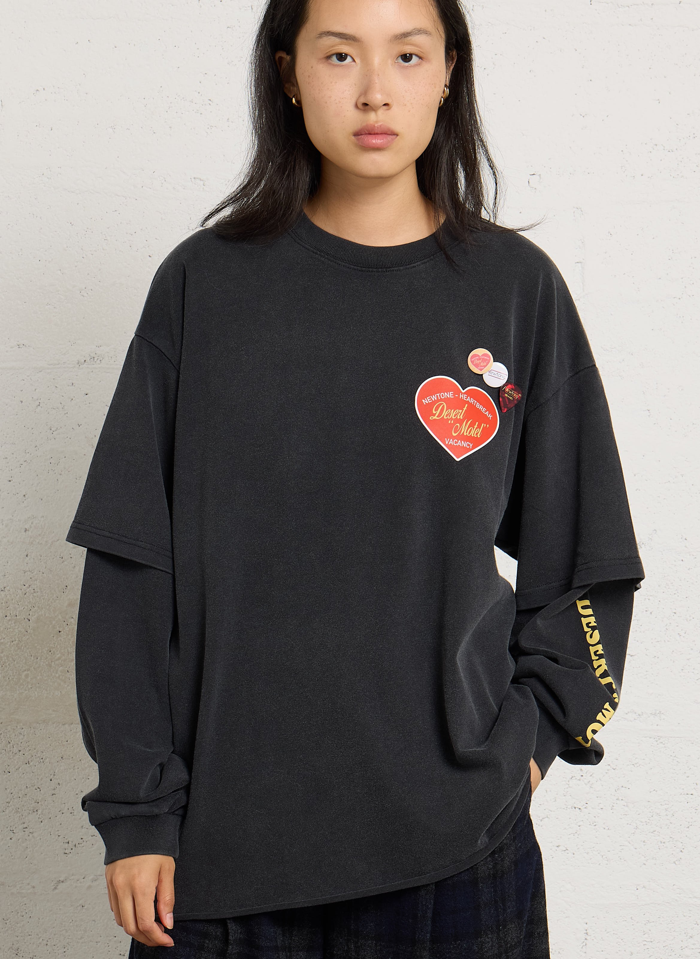 Sweat col rond en coton NEWTONE Gris