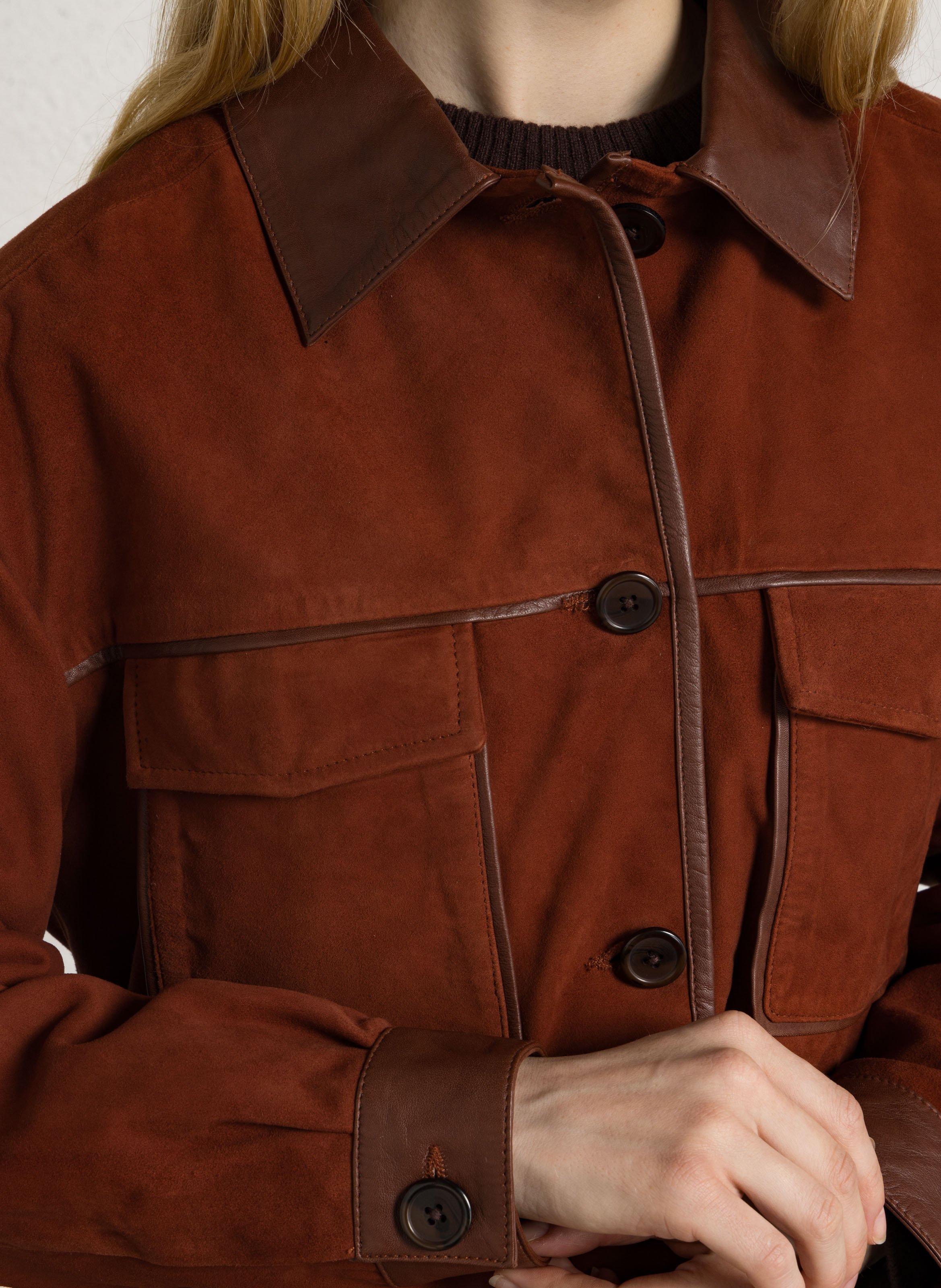 Oversized leren jas MAISON 123 Rood
