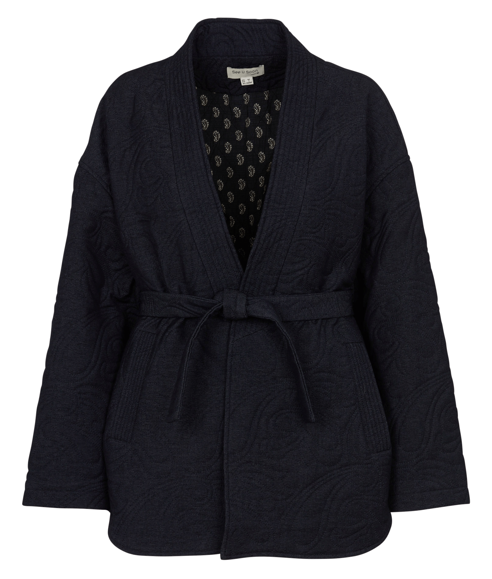Weit geschnittene Jacke mit Gürtel SEE U SOON Blau