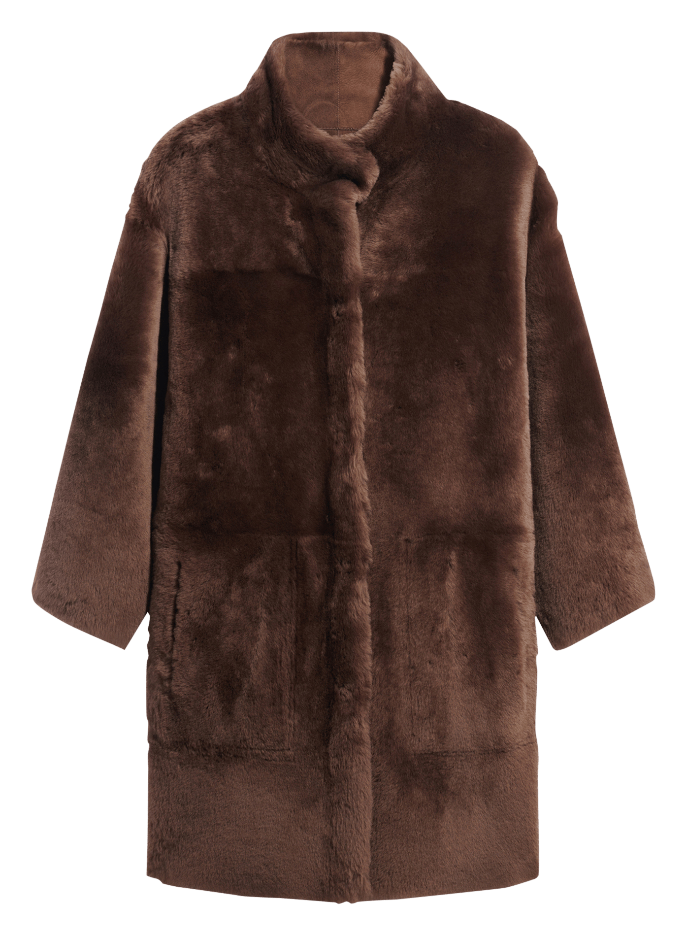 Wendbarer gerader Pullover in mittlerer Länge aus Leder GERARD DAREL Braun
