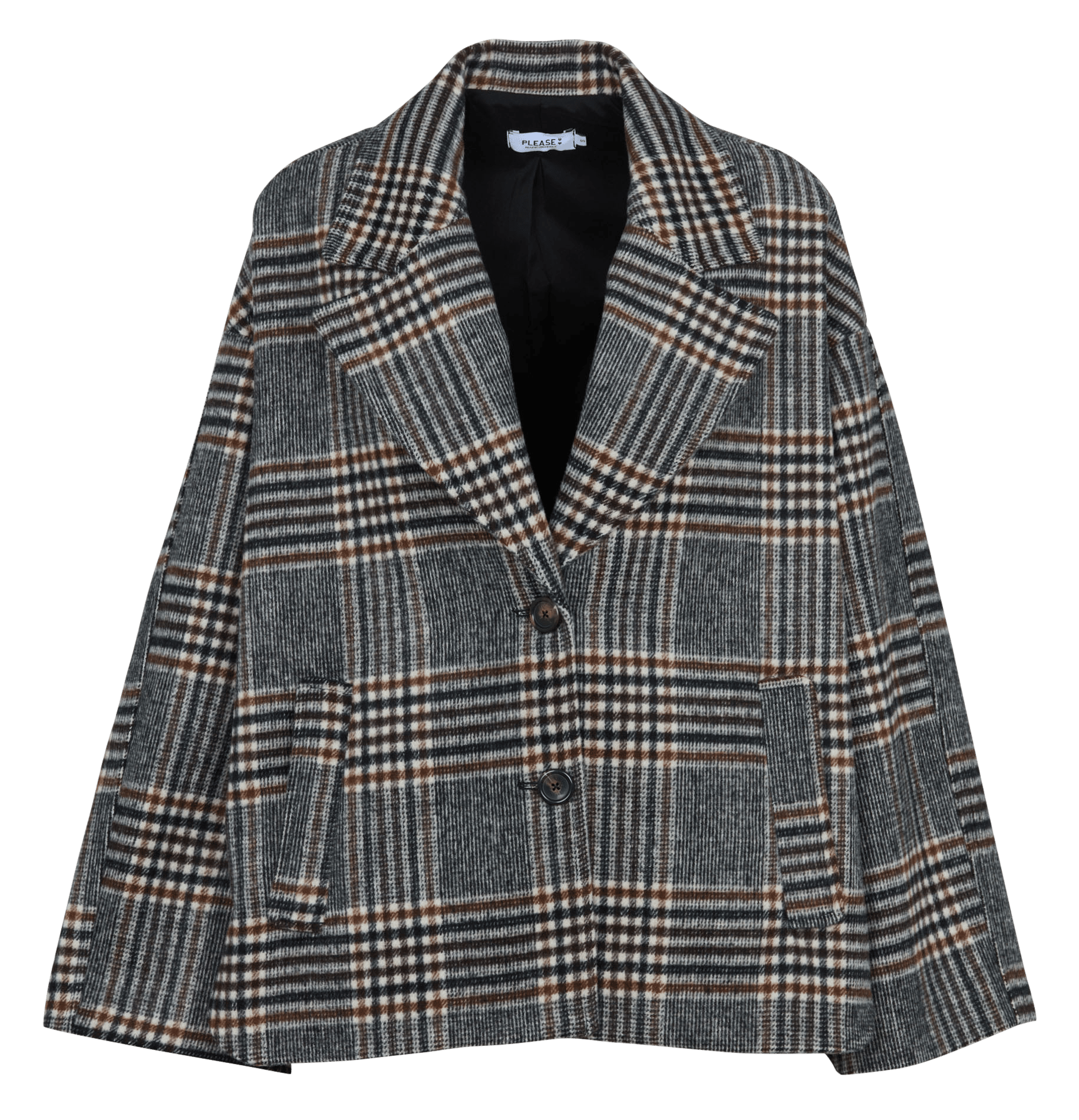 Manteau oversize boutonné PLEASE Noir
