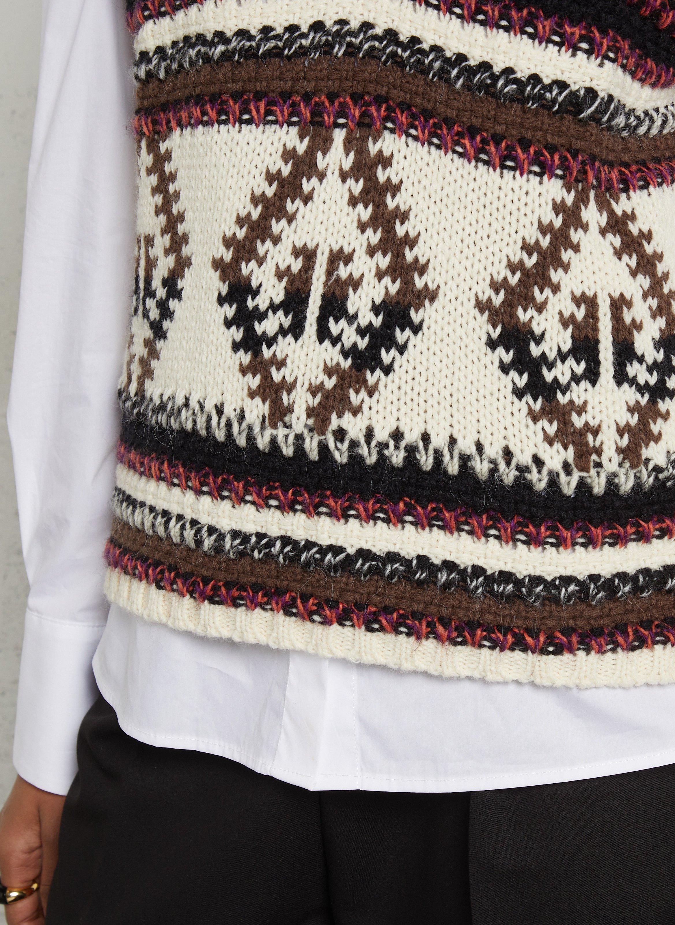 Weit geschnittener Pullover mit V-Ausschnitt MAISON 123 Weiss