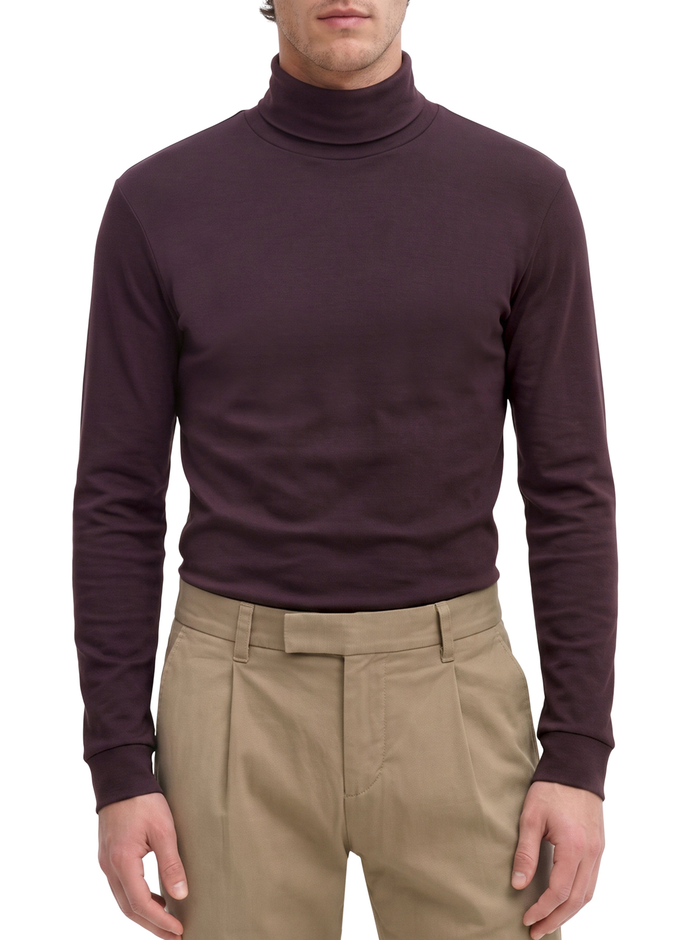 Cotton roll-neck sweater MARC O'POLO Purple