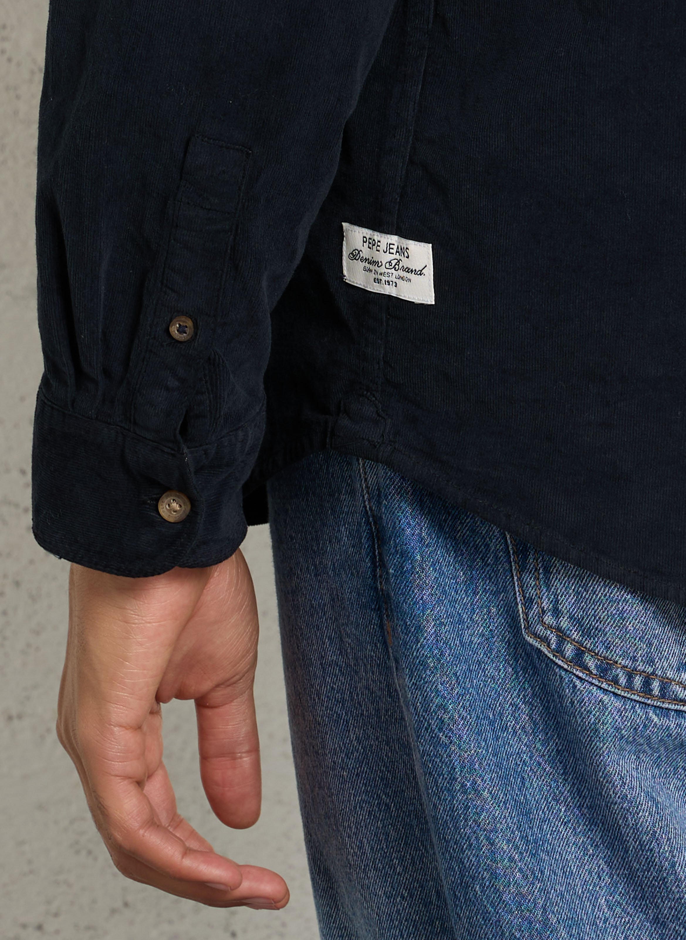 Cotton-blend corduroy shirt PEPE JEANS Blue