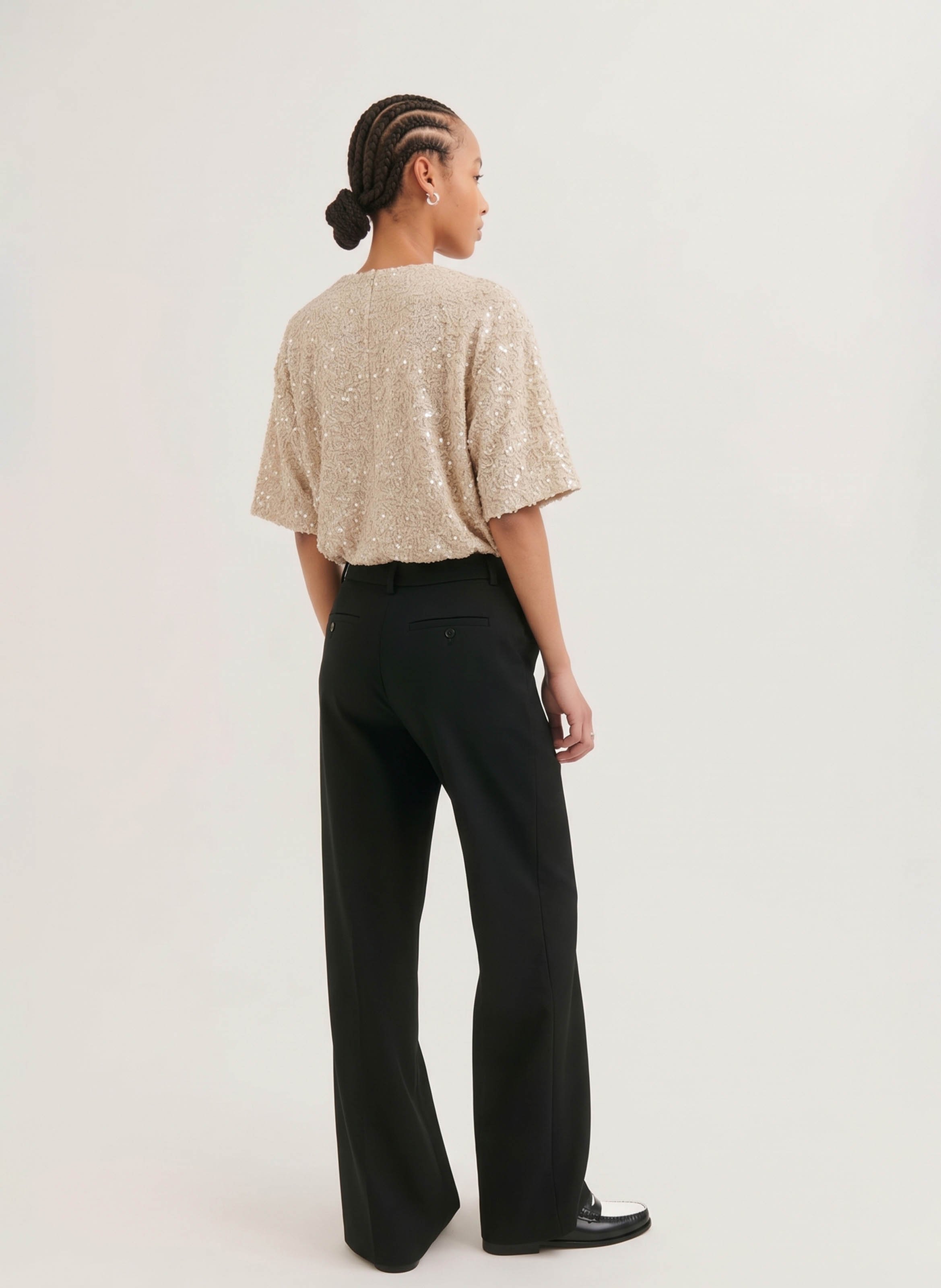 Top ample col V PABLO Beige