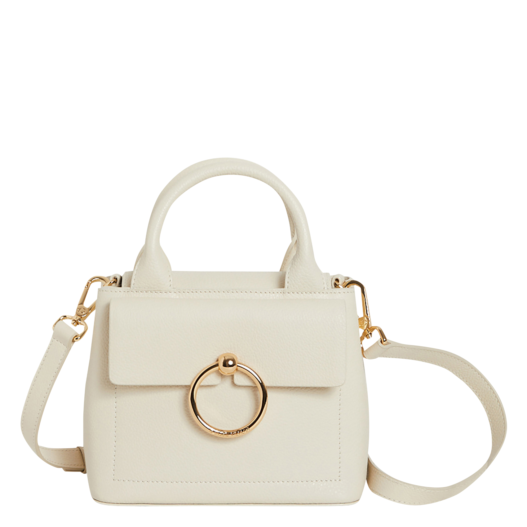 Kleine handtas van glad leer CLAUDIE PIERLOT Beige