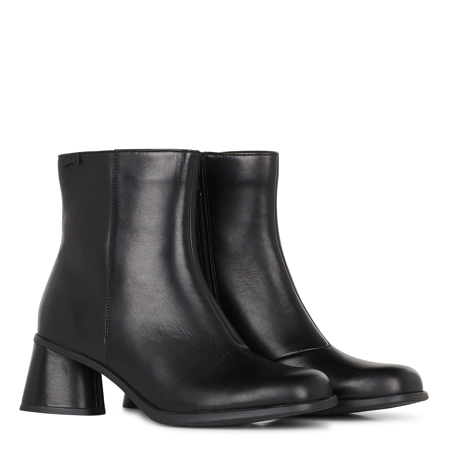 Botines Piel Lisa De Tacón Black Camper - Mujer | Place des Tendances