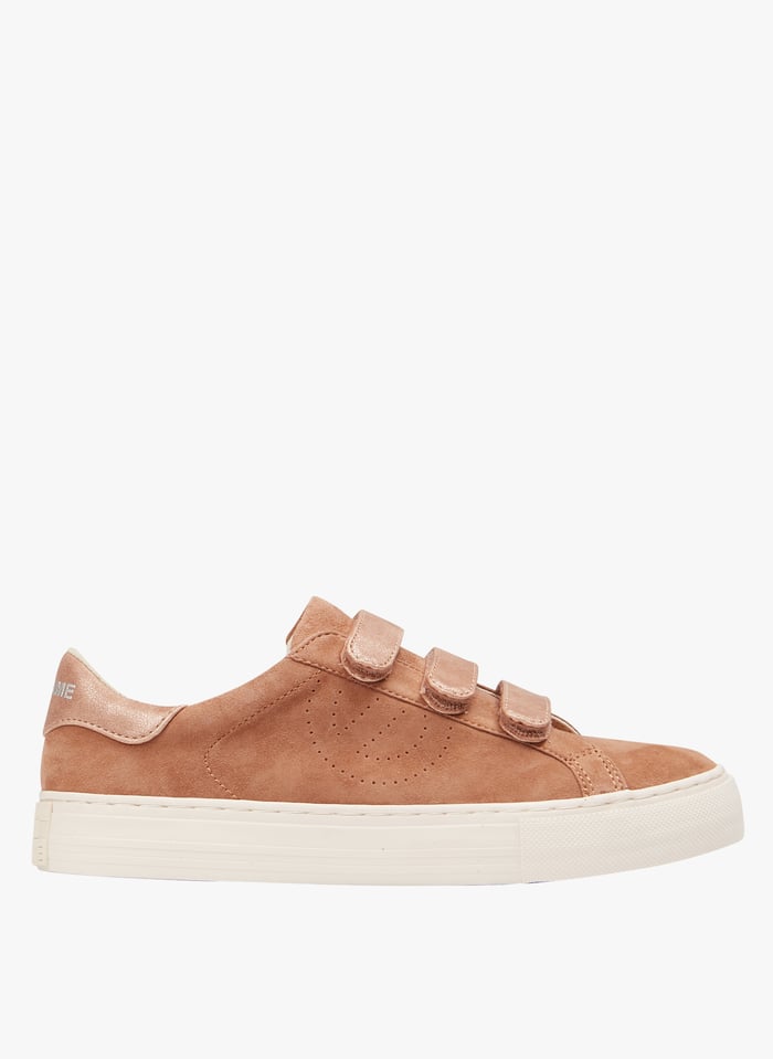 Zapatillas Deportivas Bajas De Mezcla De Piel Con Velcro Camel No Name -  Mujer