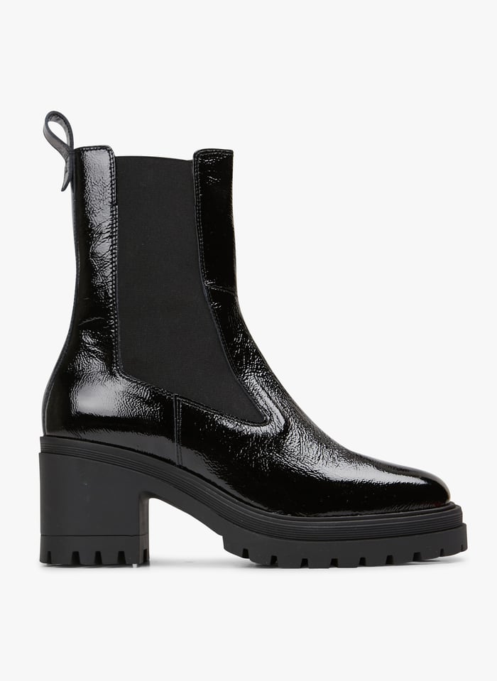 Bottines en cuir Noir