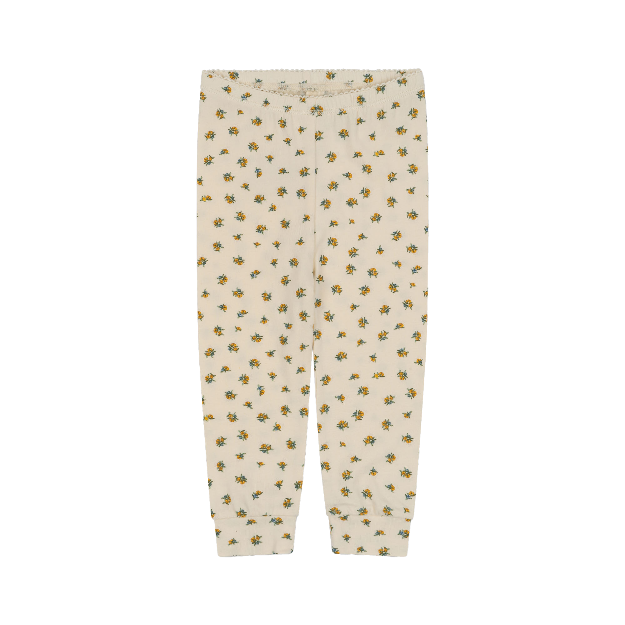 Pantalon droit en coton bio mélangé imprimé KONGES SLOJD Jaune