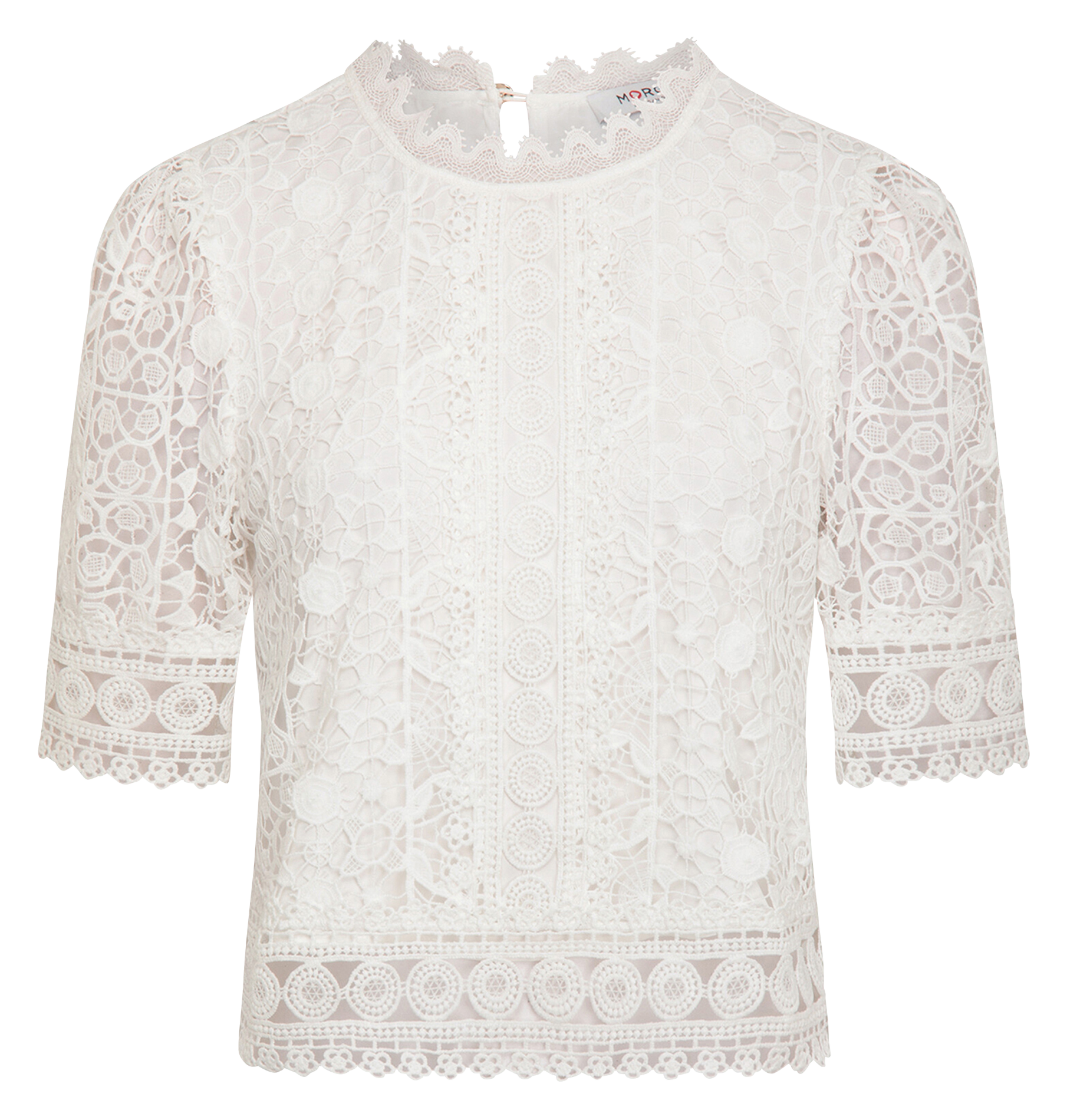 Top col victorien en dentelle  MORGAN Blanc