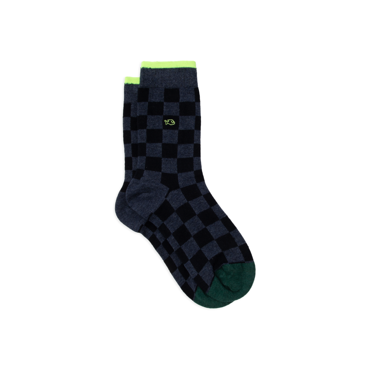 Checked combed cotton socks BILLYBELT Blue