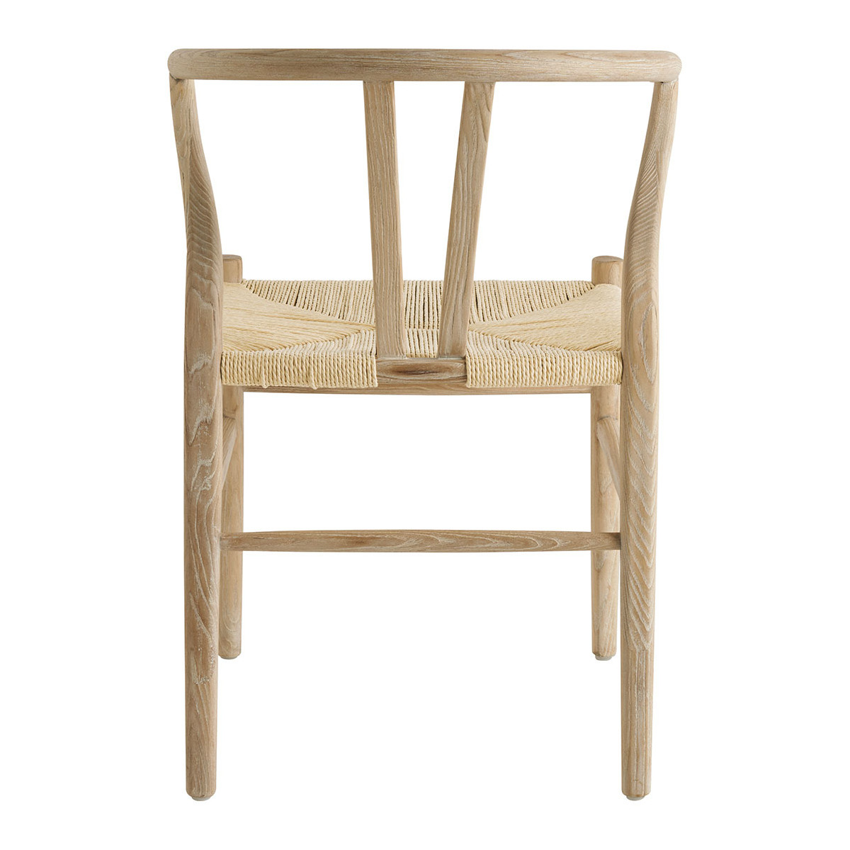 Whitened natural ash wood chair BLANC D'IVOIRE Beige