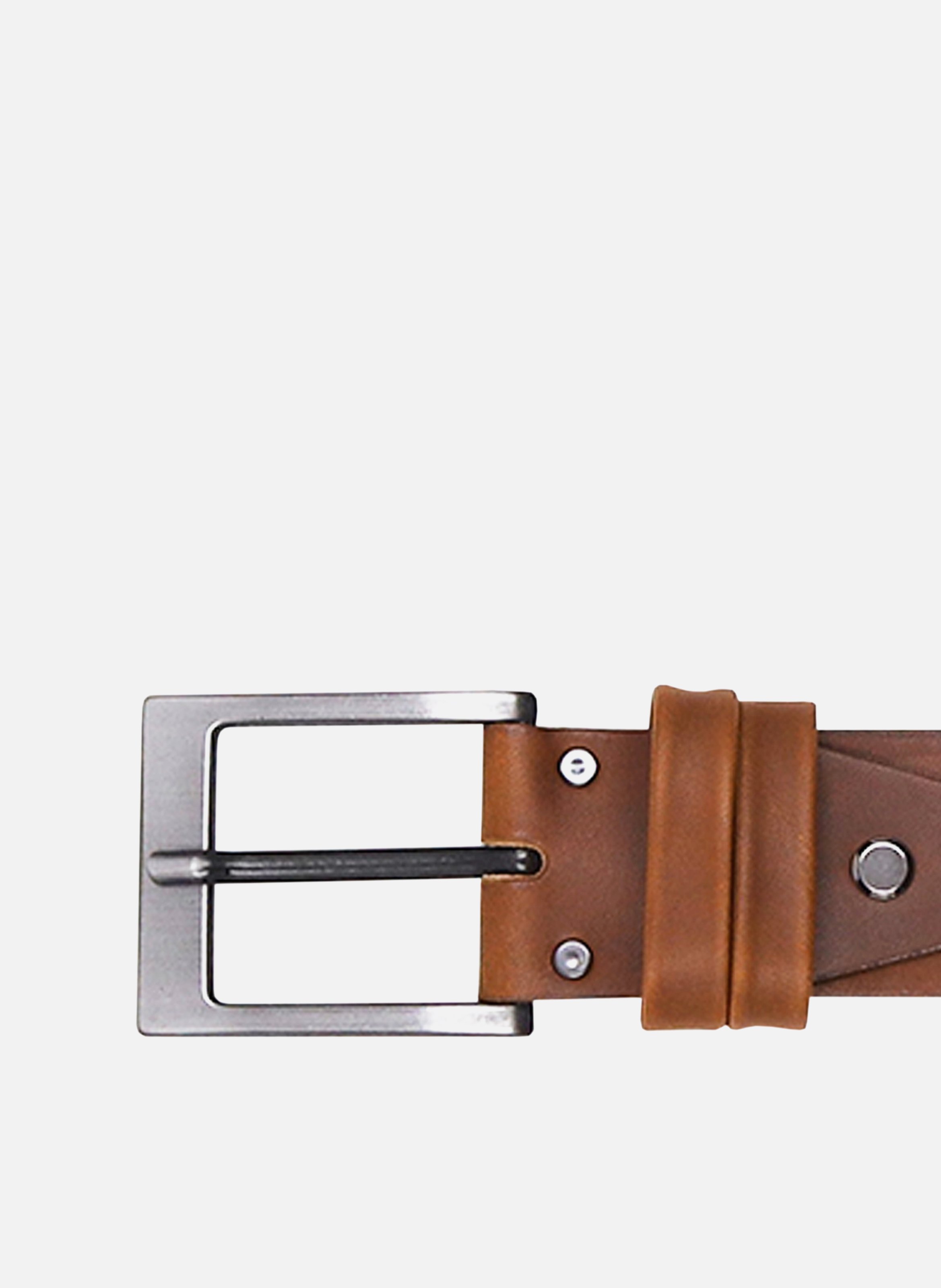 Smooth leather casual belt JULES & JENN Brown