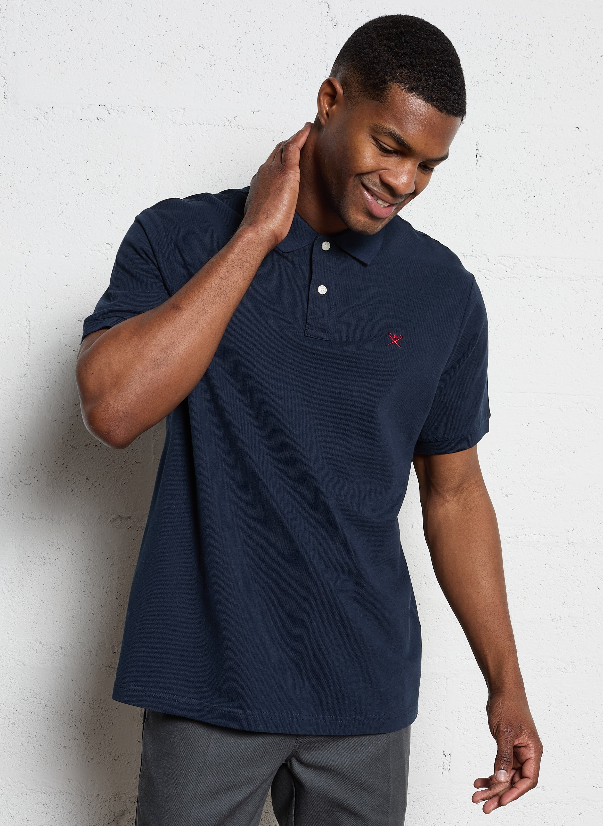 Polo slim-fit en coton piqué HACKETT Bleu