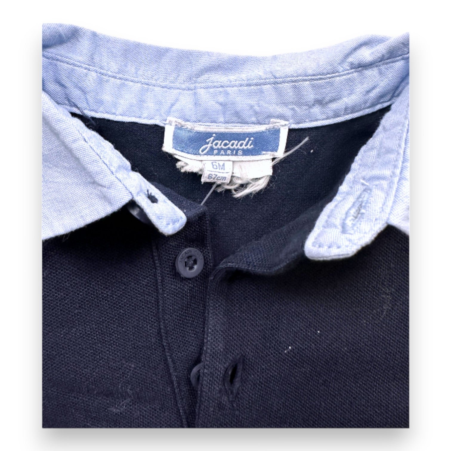 Blue baby polo - 6 months JACADI - Seconde Main Blue