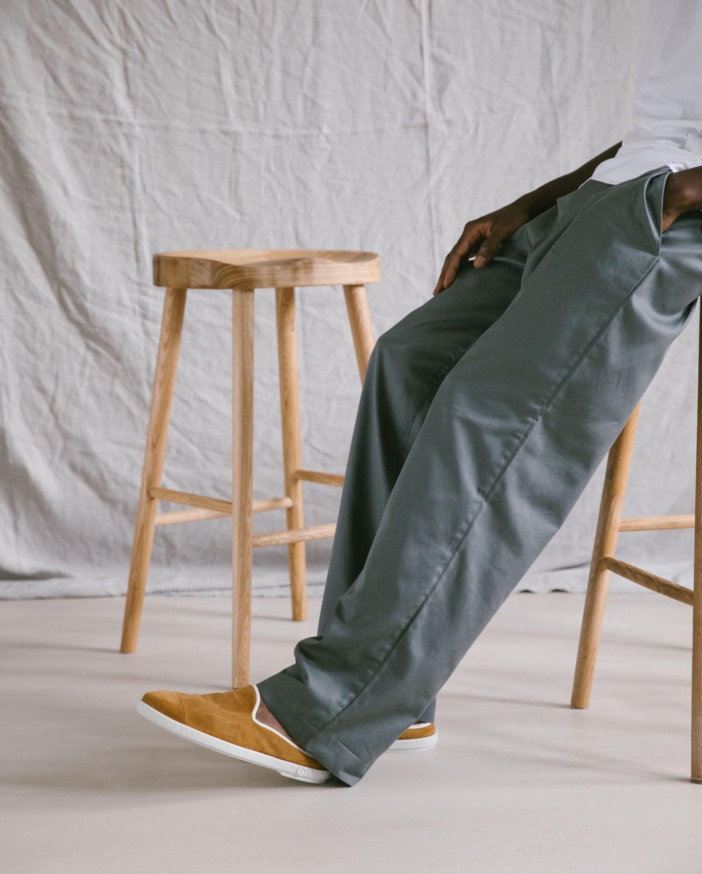 Men's leather mule, camel ANGARDE Brown