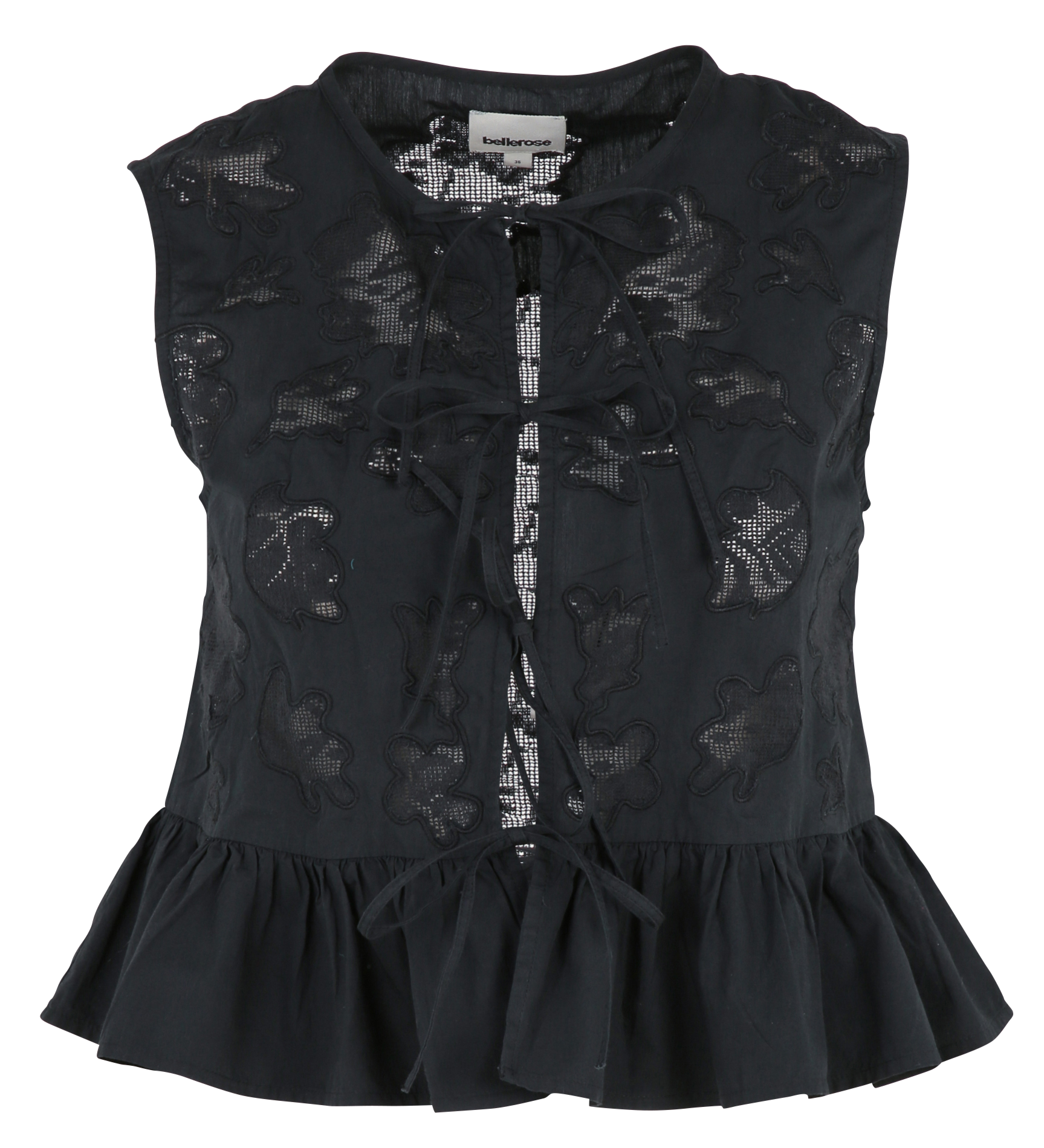 Aimee dotted Swiss top BELLEROSE Black