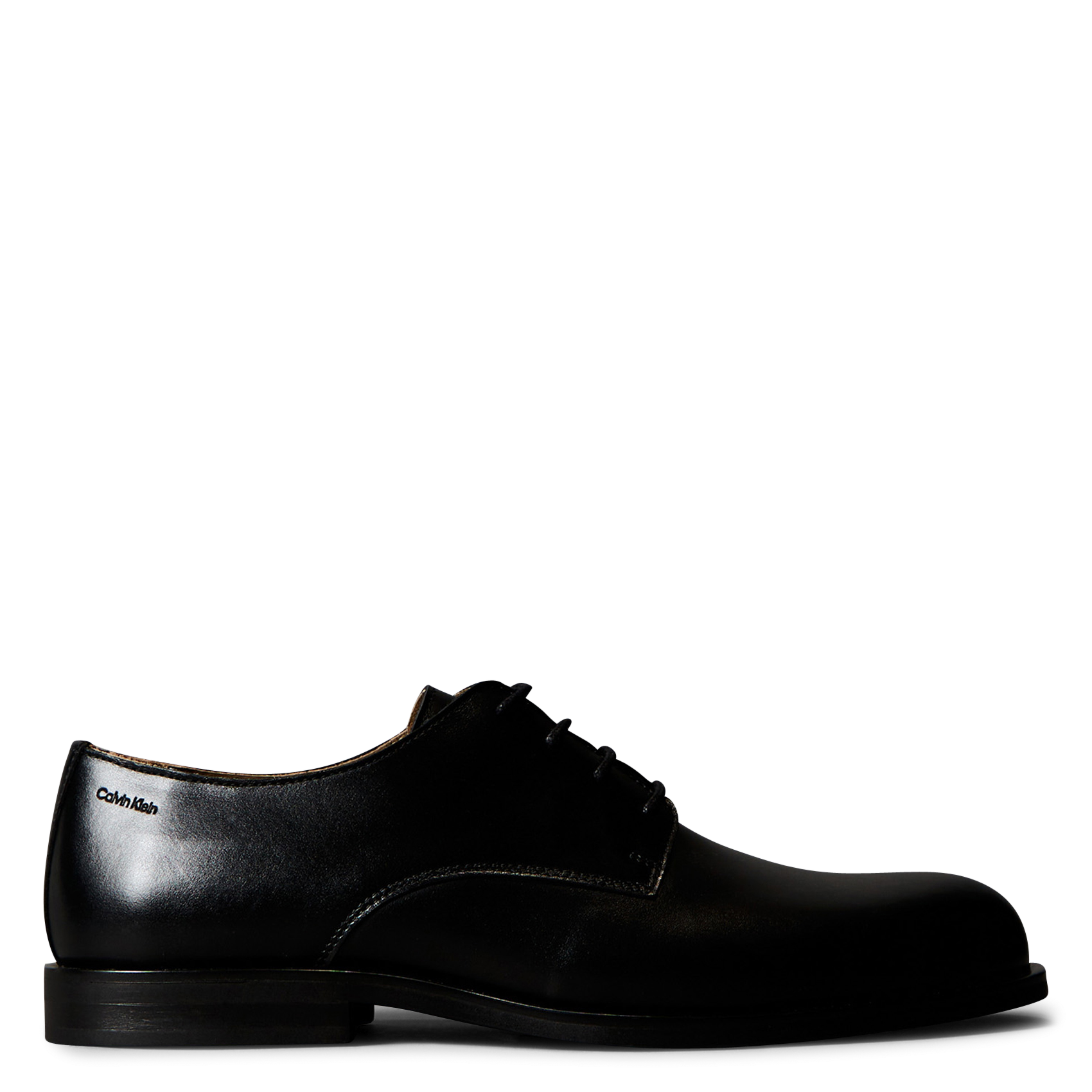 Plain leather lace-up moccasins CALVIN KLEIN Black