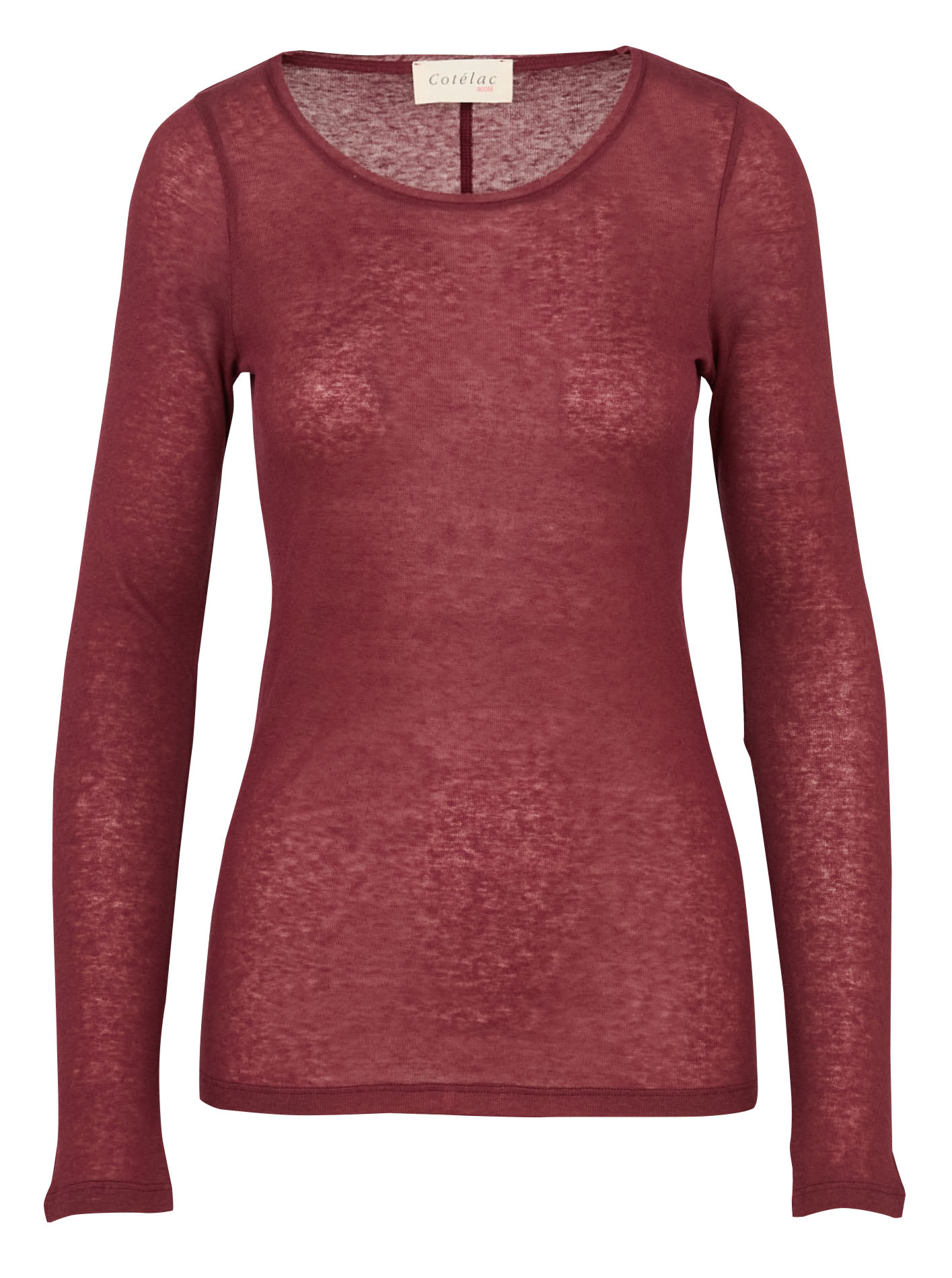 Plain long-sleeved T-shirt  Cranberrie