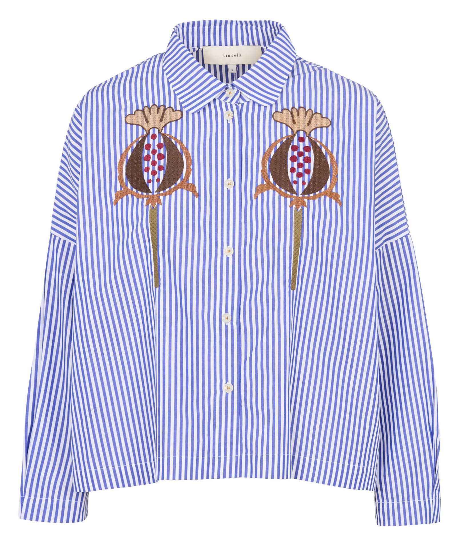 Chemise col classique en coton TINSELS Bleu