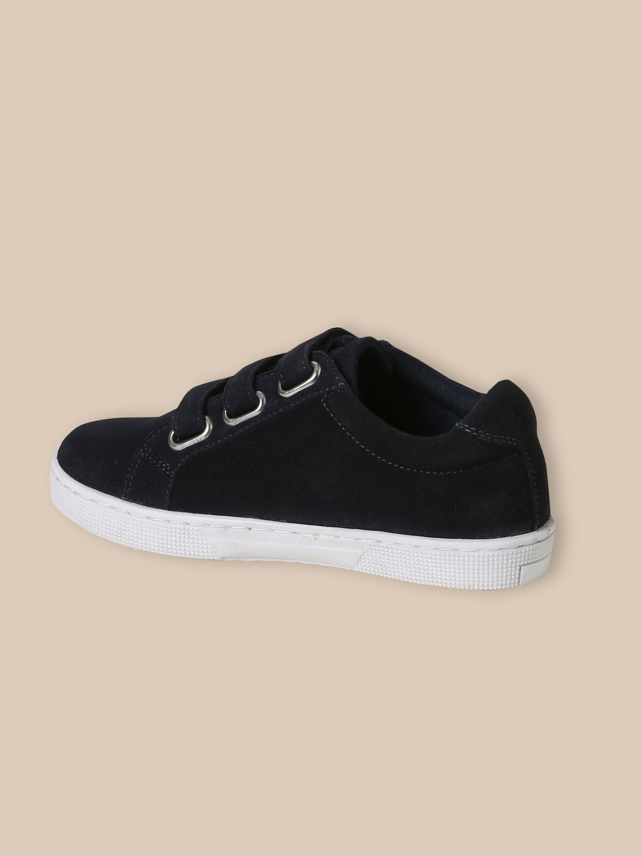 Low-top sneakers in split leather CYRILLUS Blue
