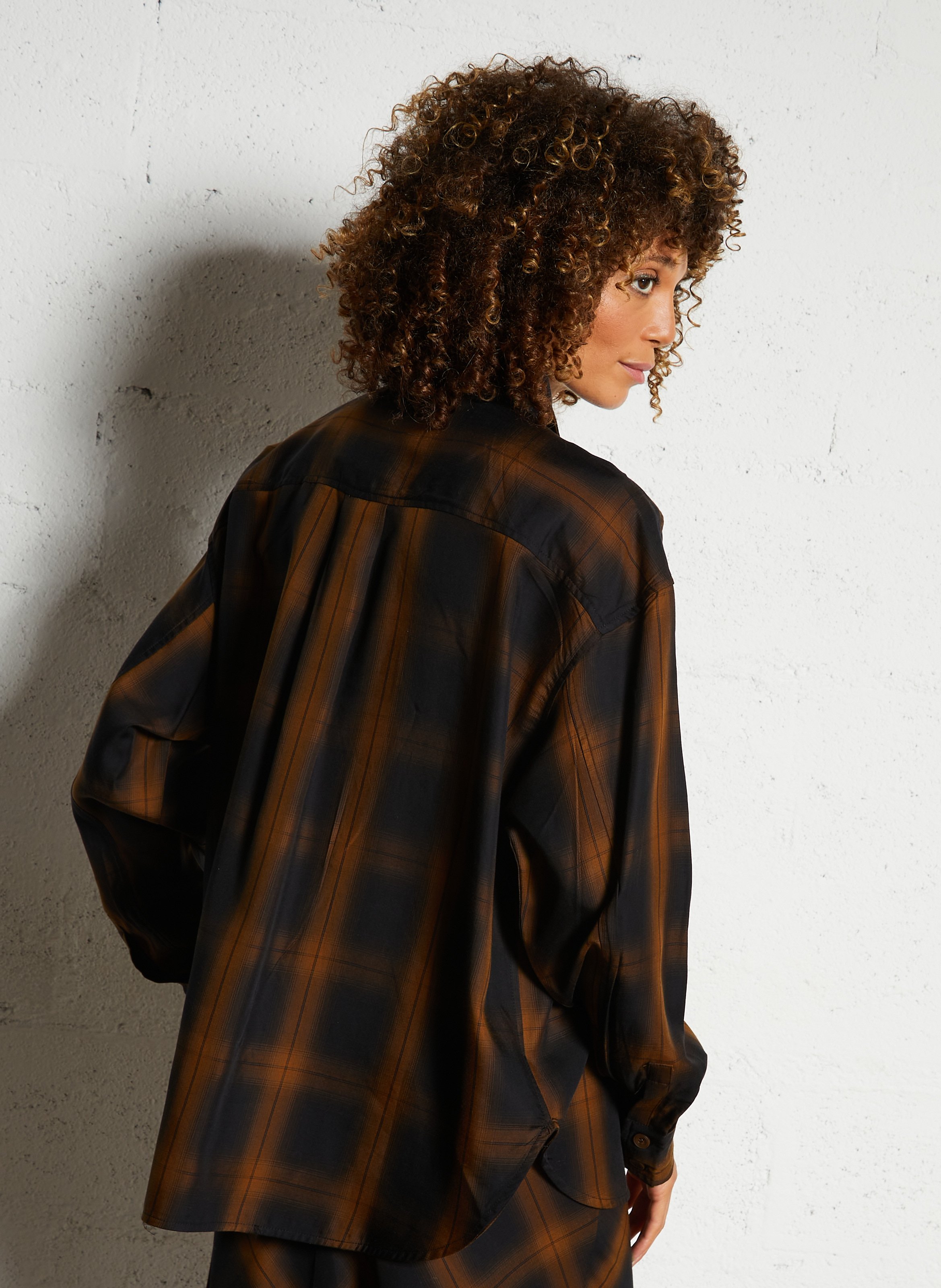 Chemise oversize à carreaux SEE U SOON Noir