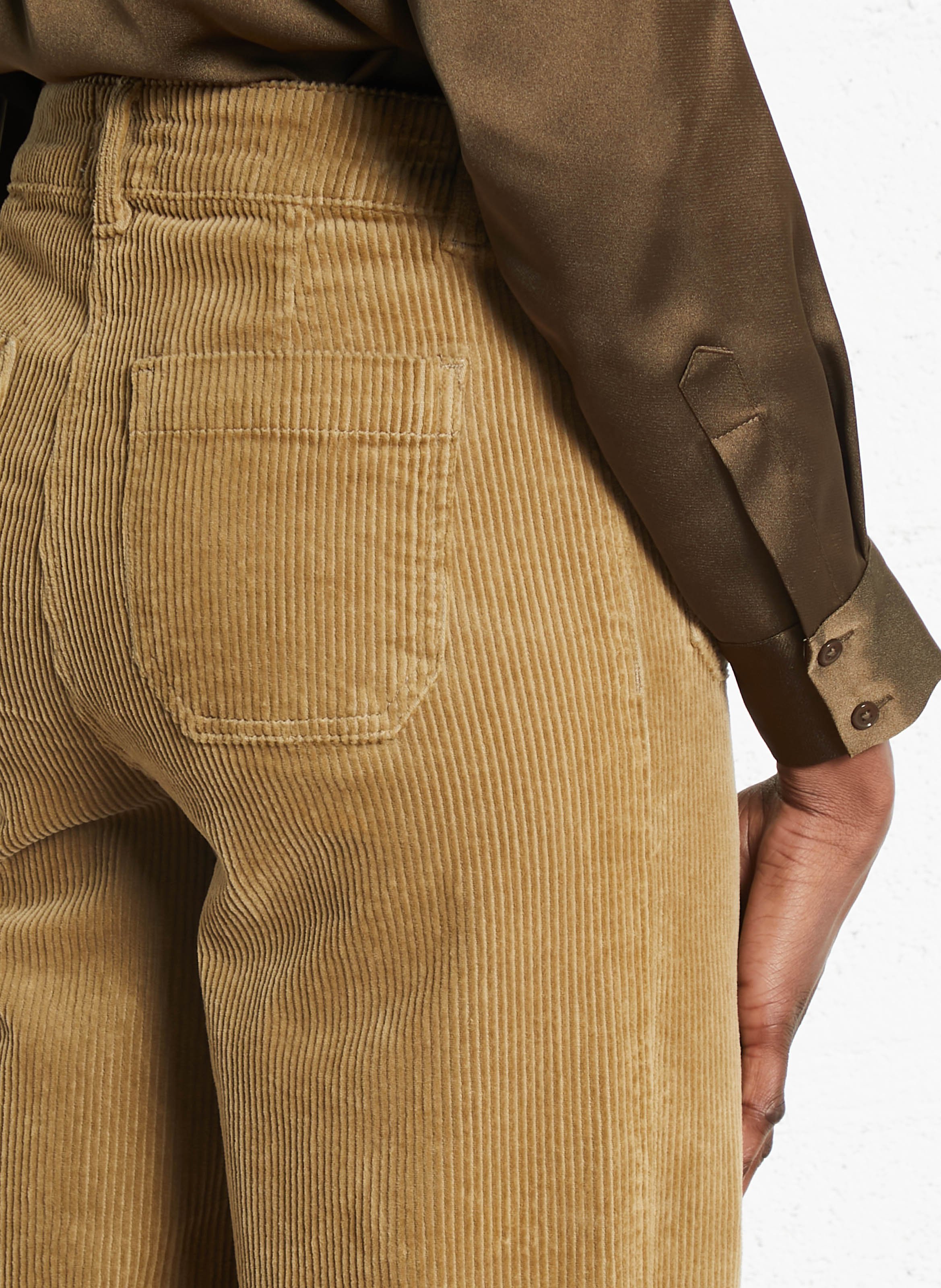 Broek met rechte pijpen van velours MAISON 123 Groen