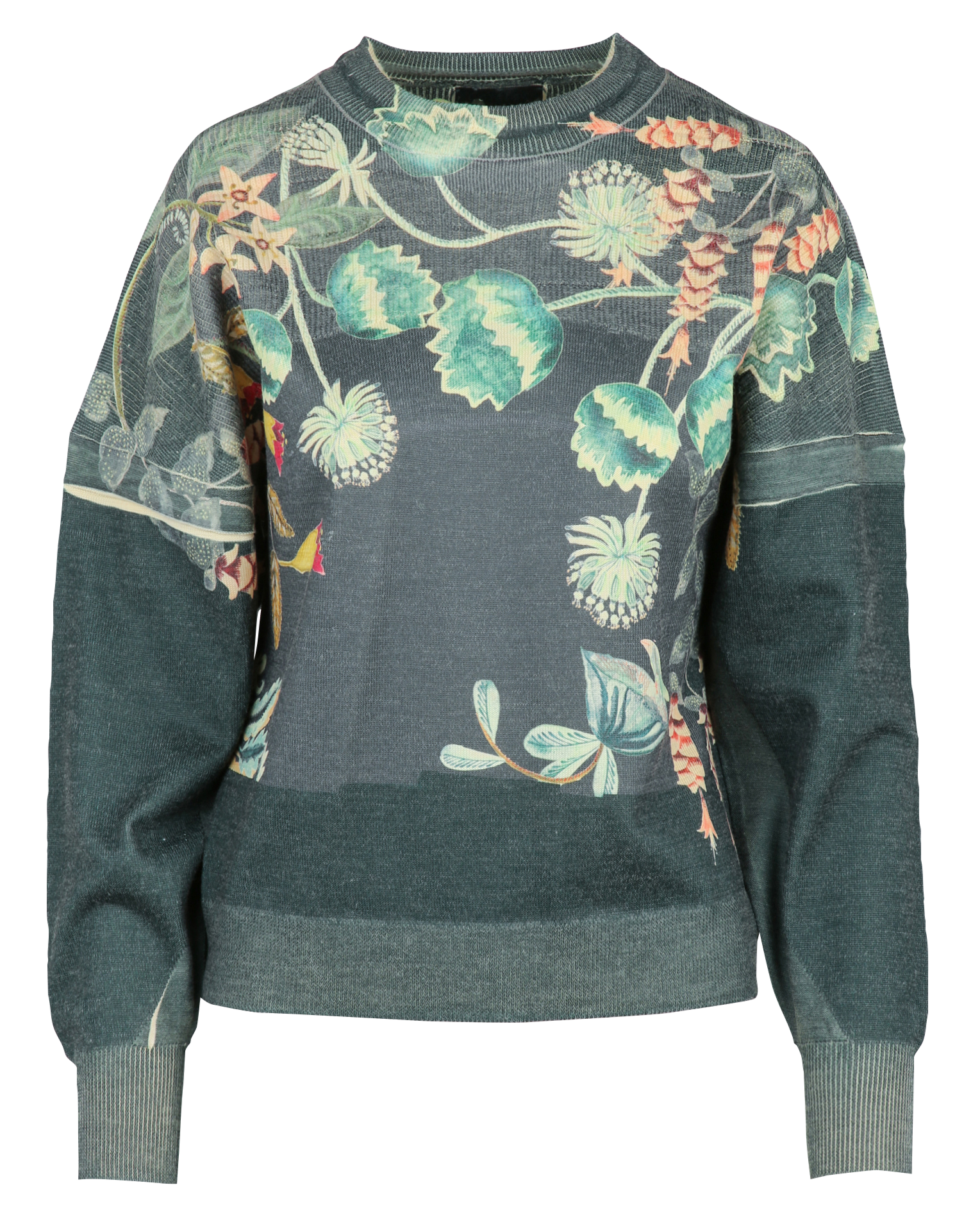 Oversized trui met ronde hals en print COTELAC Groen