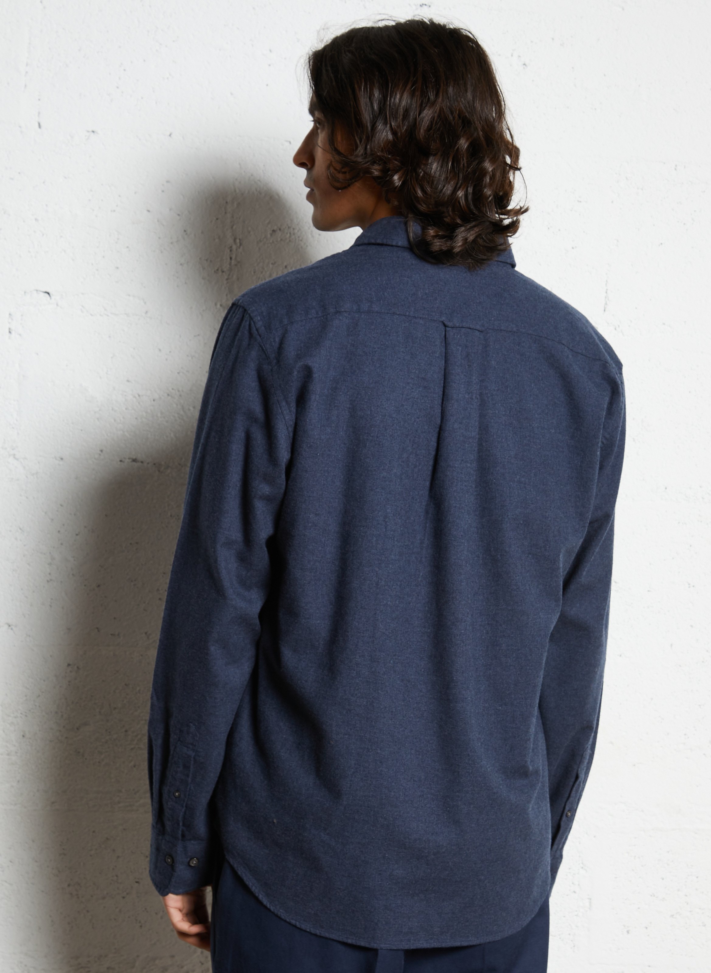 Solid color regular fit cotton shirt GANT Blue